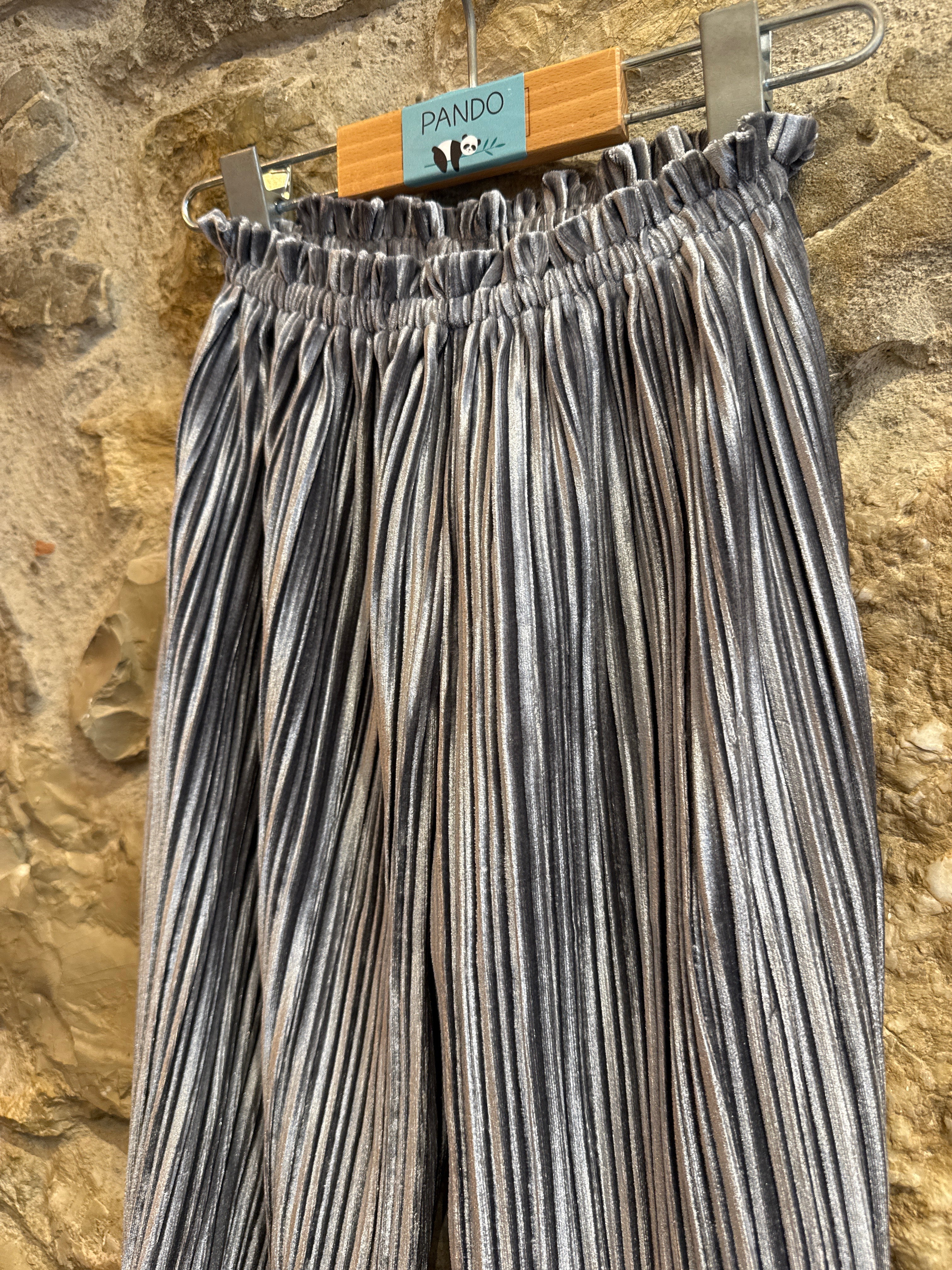 Pantapalazzo in velluto plissettati