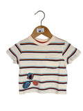 👕 T-shirt bambino rigata con patch