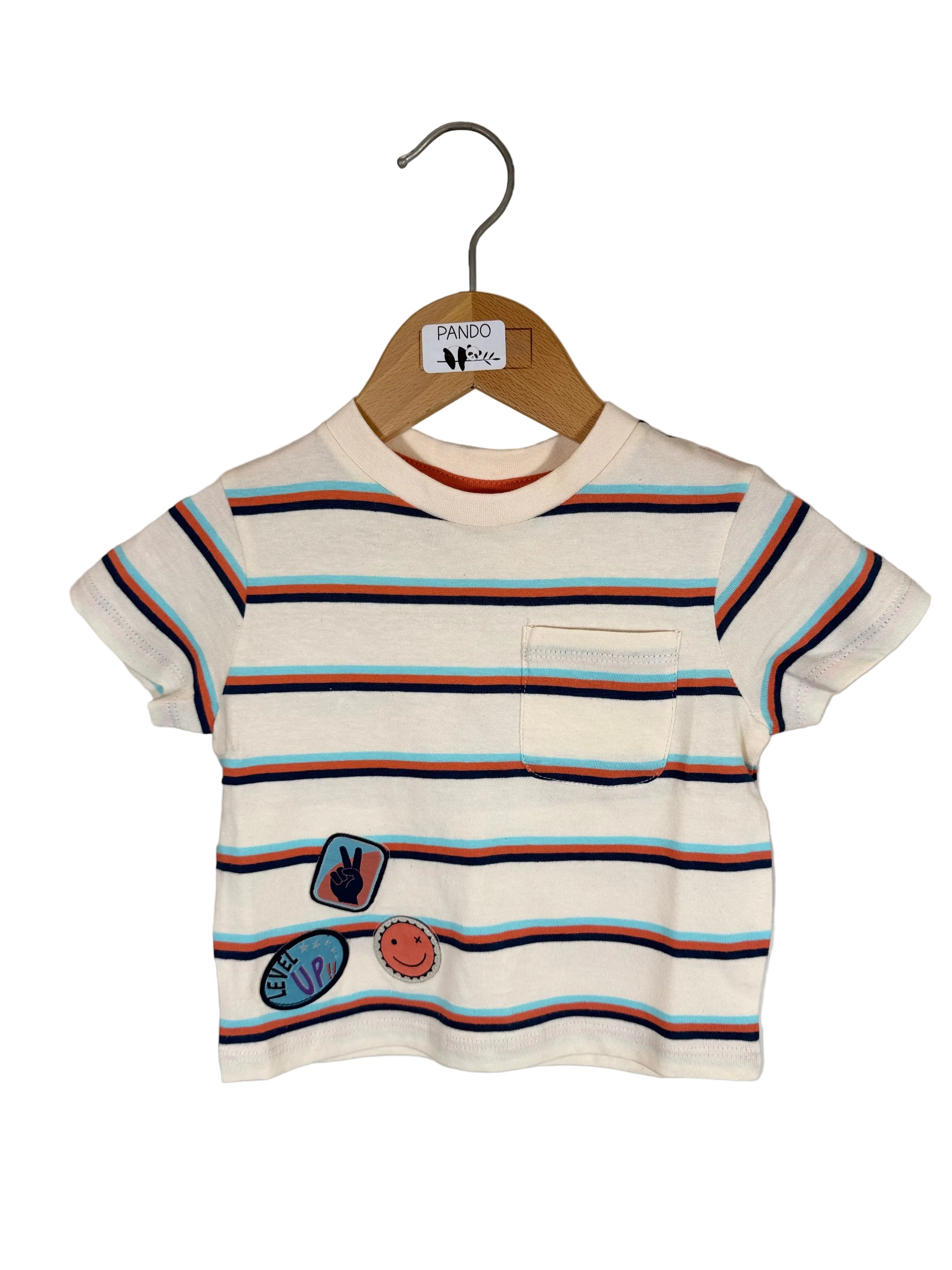 👕 T-shirt bambino rigata con patch