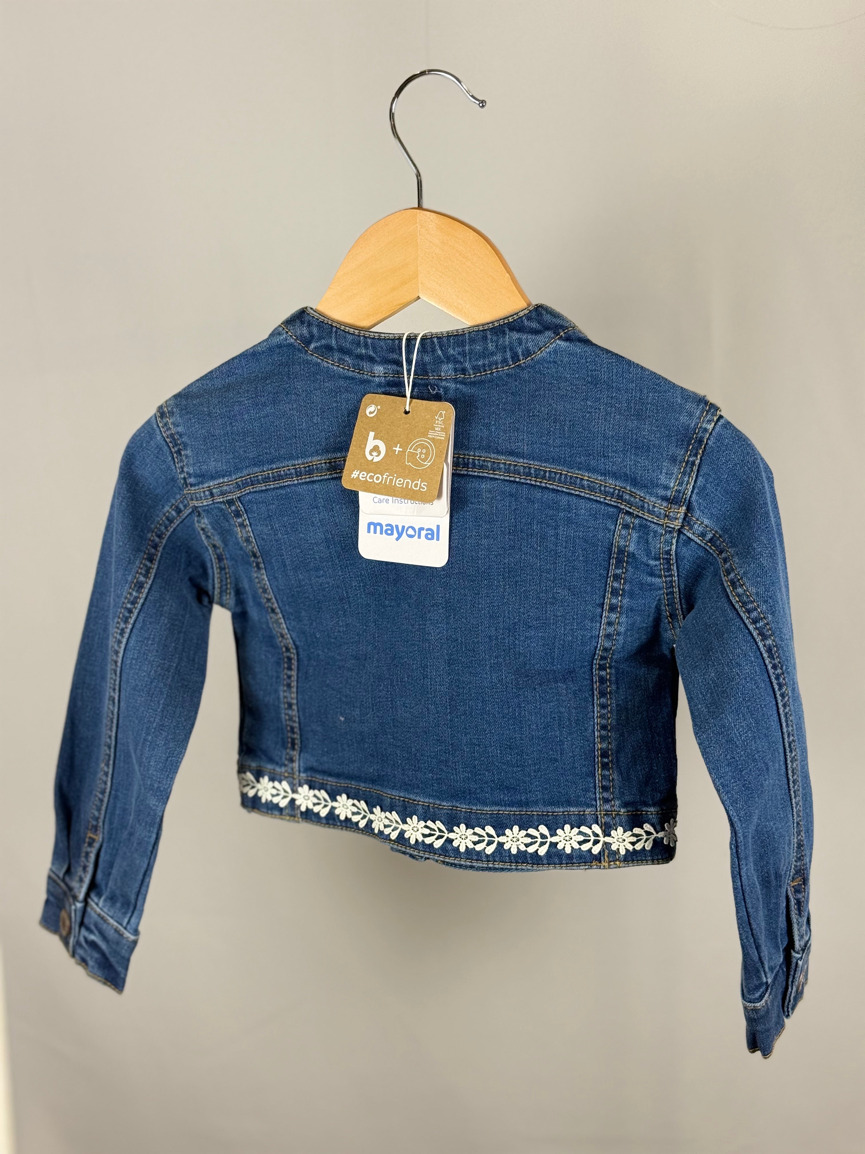 Giacca in Denim con Ricami Floreali Mayoral