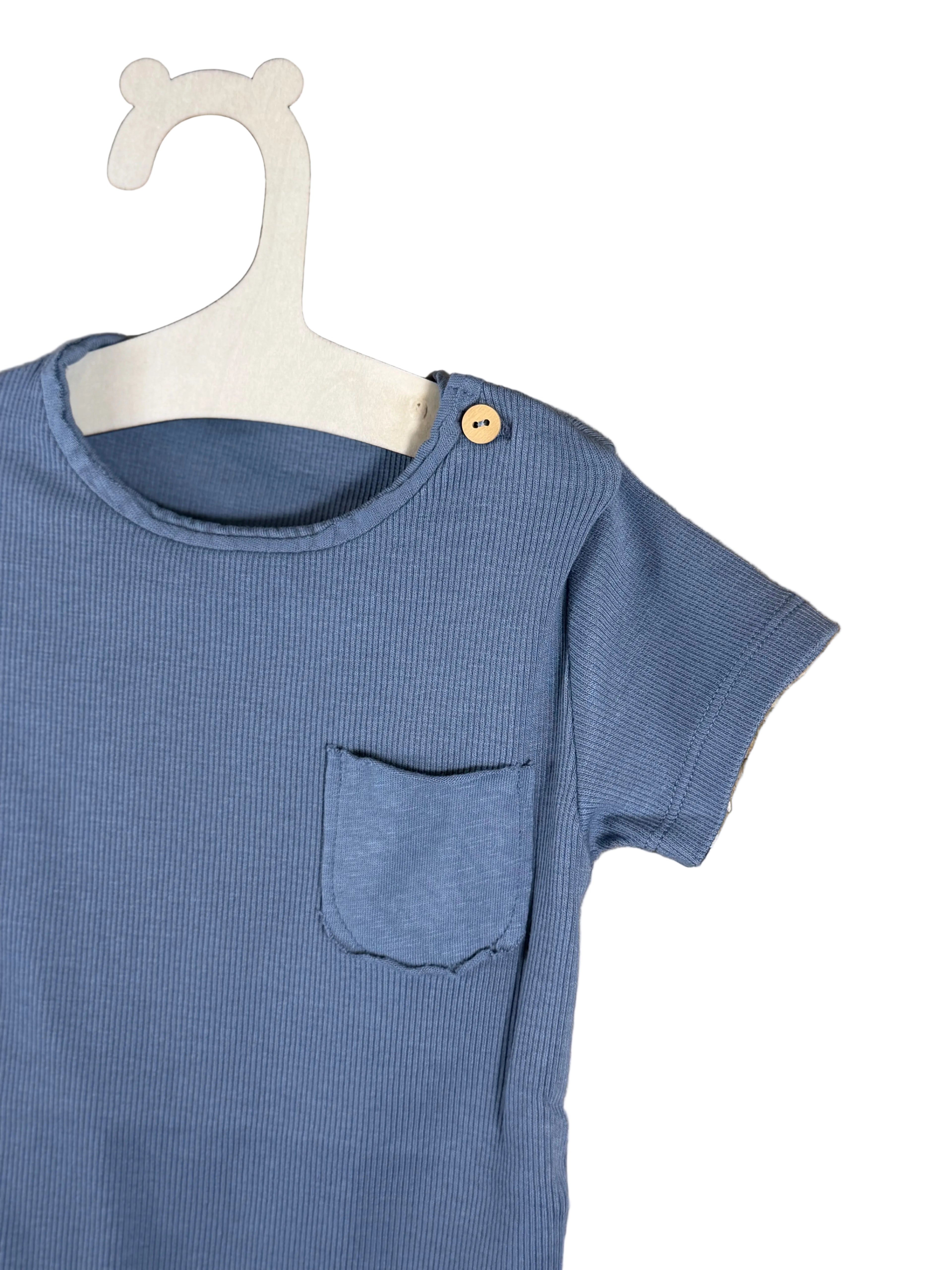 Body Neonato Azzurro Polvere “Soft Pocket”