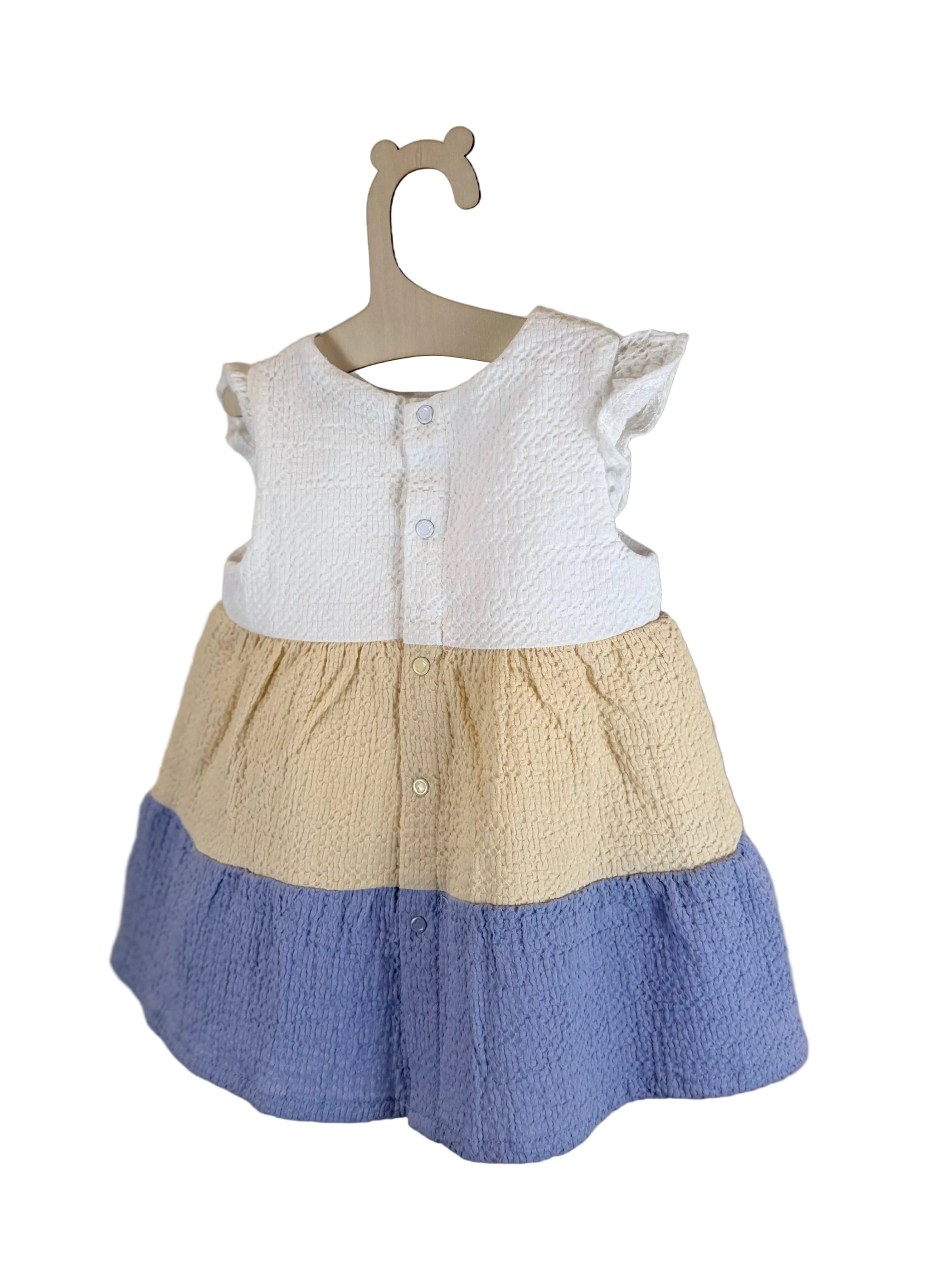 🌼 Vestitino neonata a balze color block