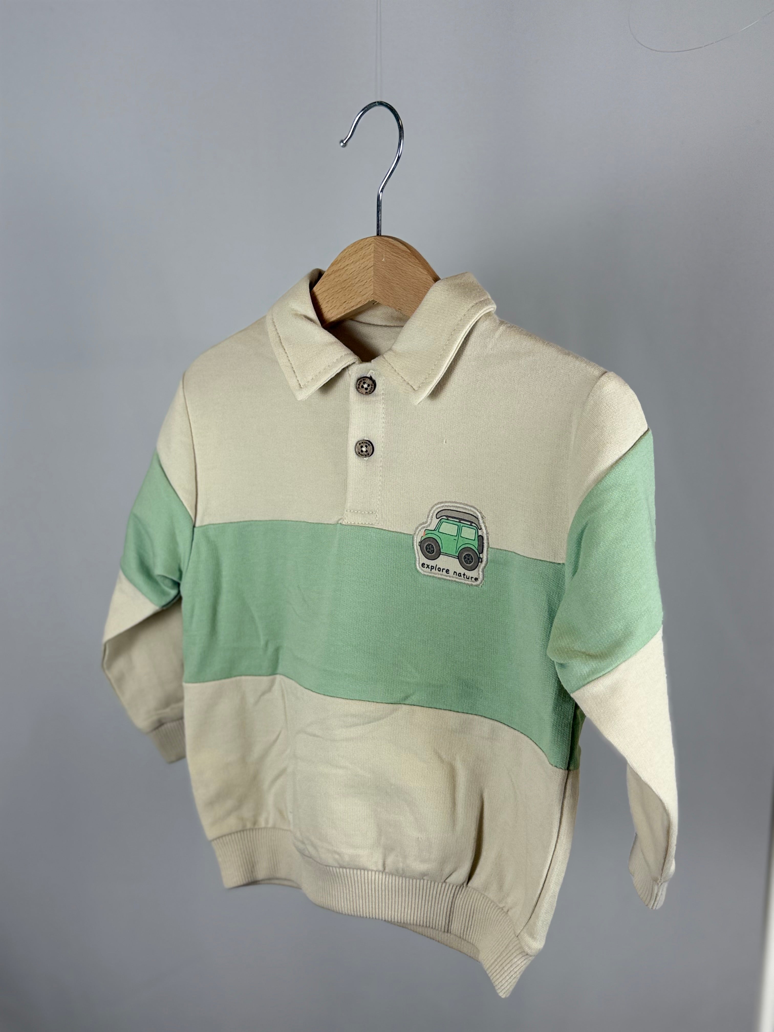 🚙 Felpa Baby Polo Explore Nature Verde Salvia Mayoral