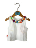 Top bambina bianco con fiori colorati Boboli