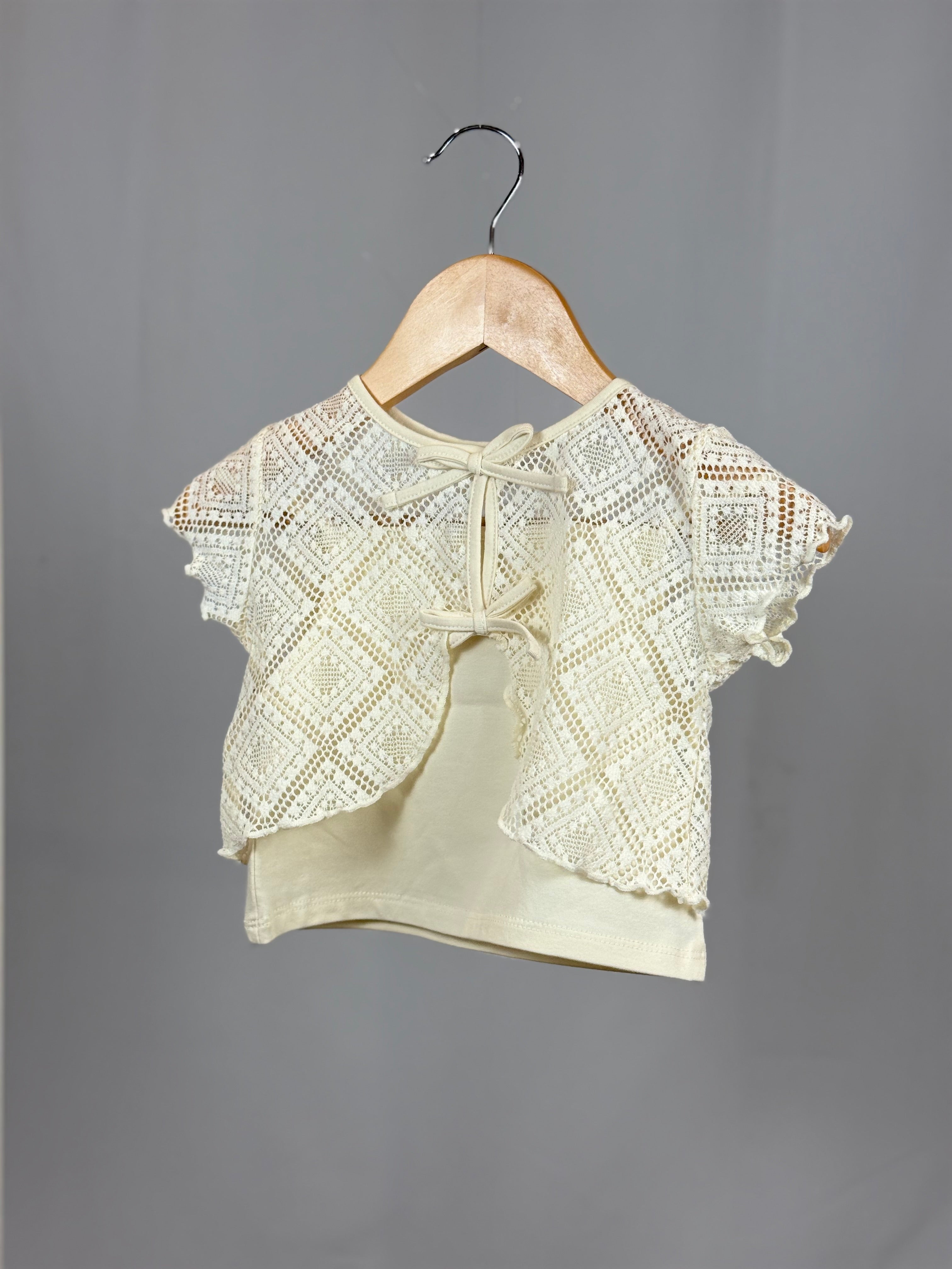 Completo Baby Mayoral Top con Cardigan Traforato in Fibra Riciclata