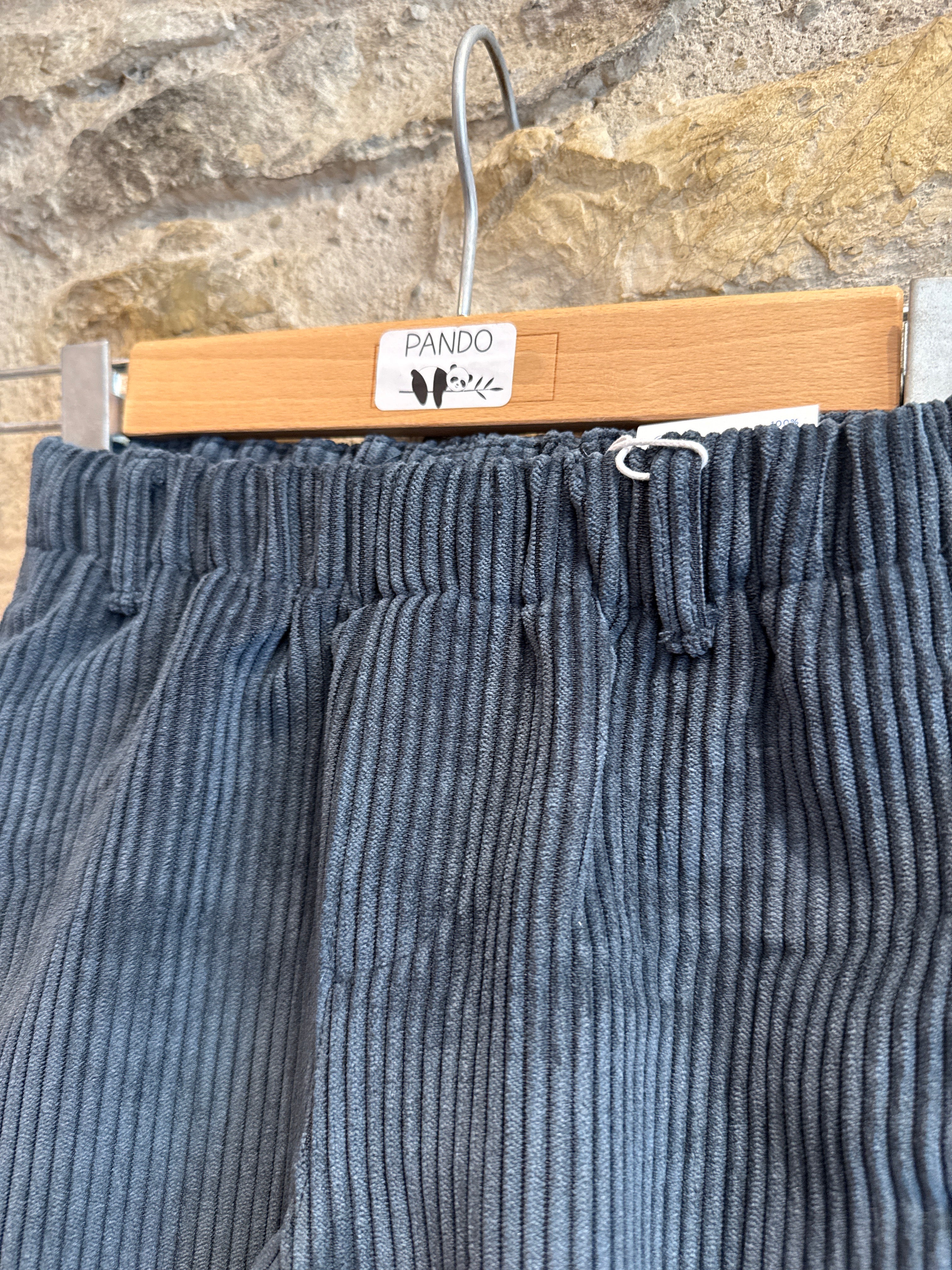 Pantalone blu in velluto
