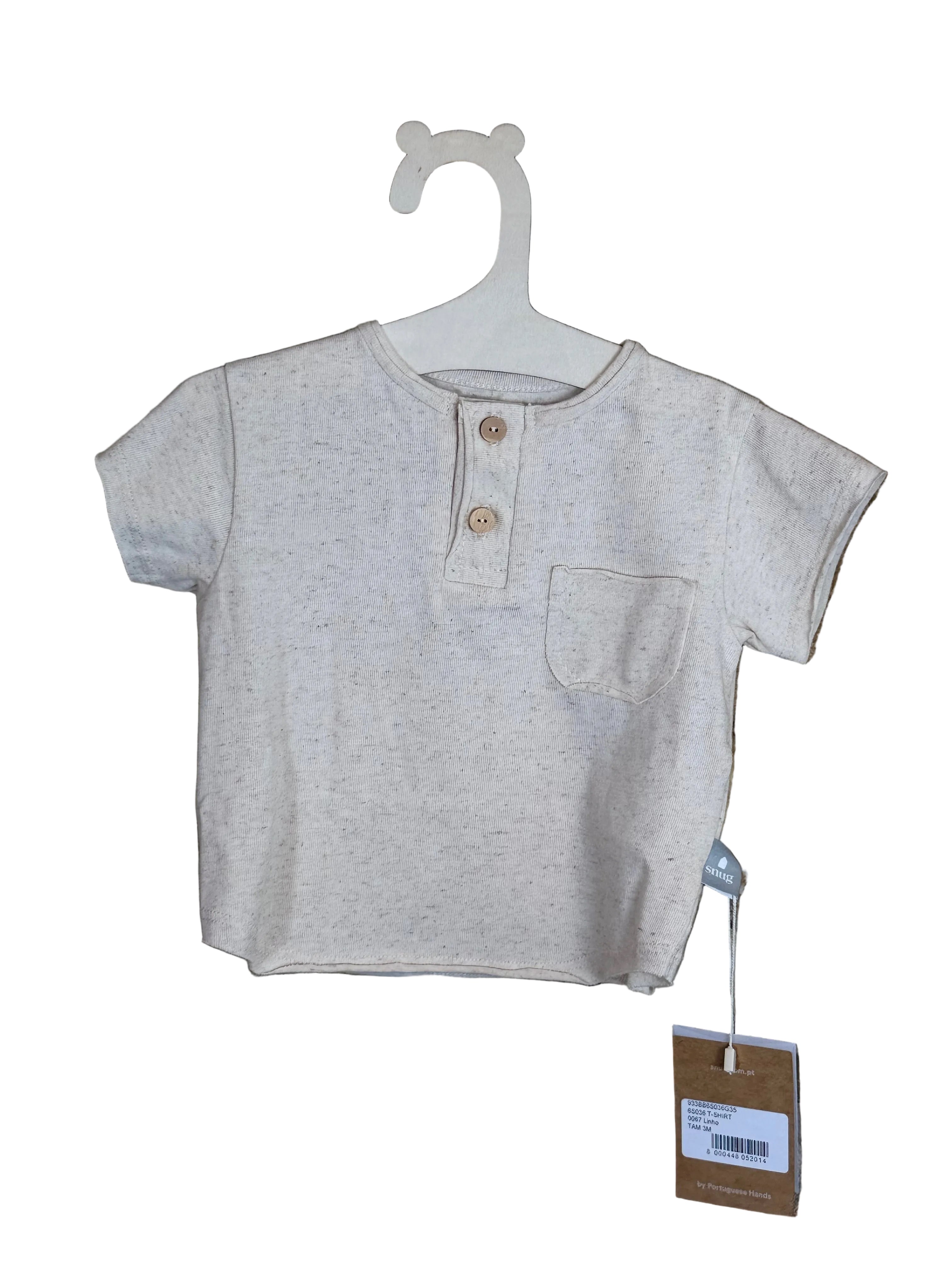 T-shirt Neonato Cotone Naturale “Soft Pocket”
