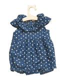 Pagliaccetto in denim con micro fantasia floreale