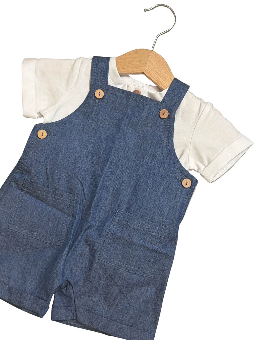 Completo bimbo con salopette e t-shirt