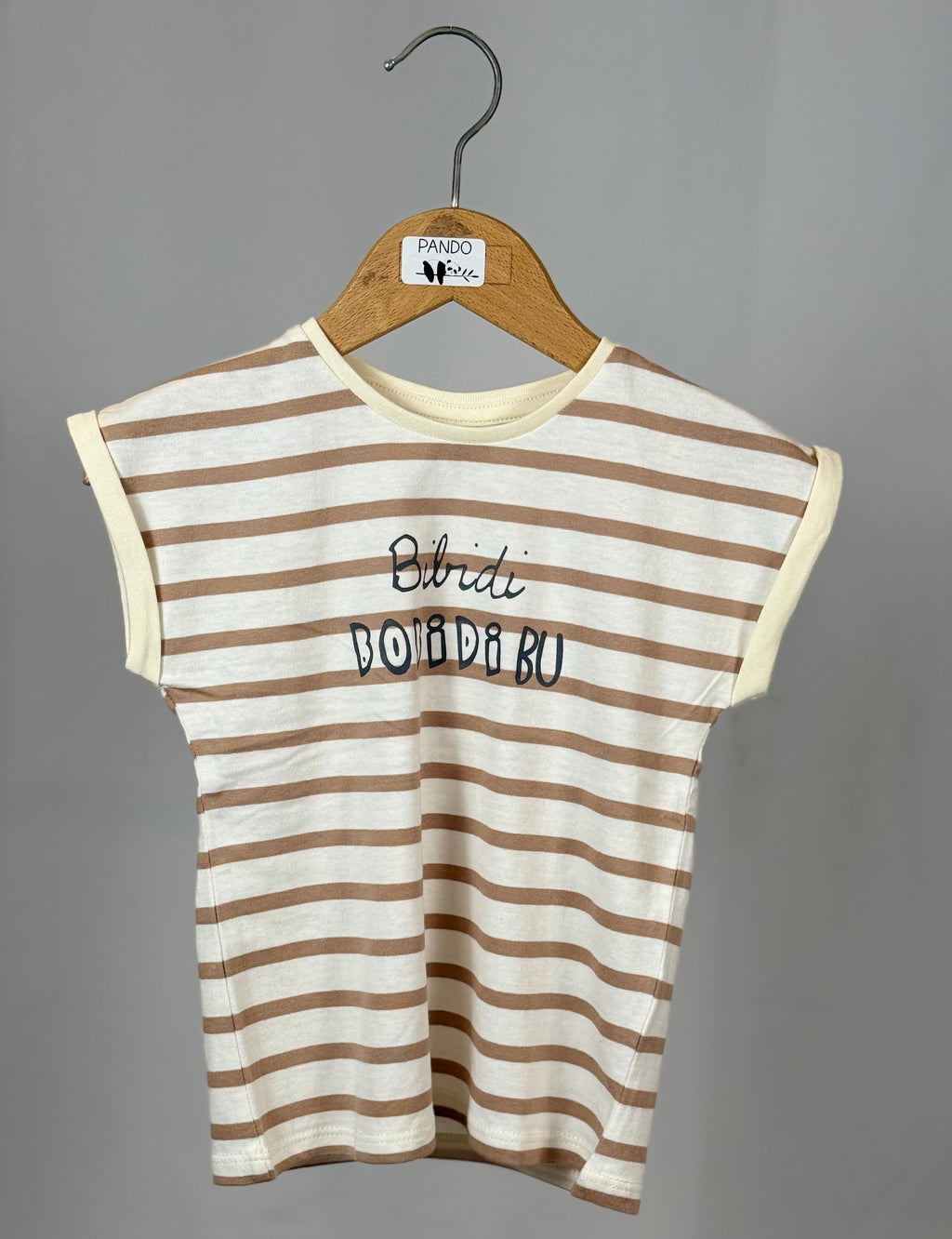 T-Shirt Bambina a Righe “Bobodibu” Manica Corta