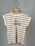T-Shirt Bambina a Righe “Bobodibu” Manica Corta