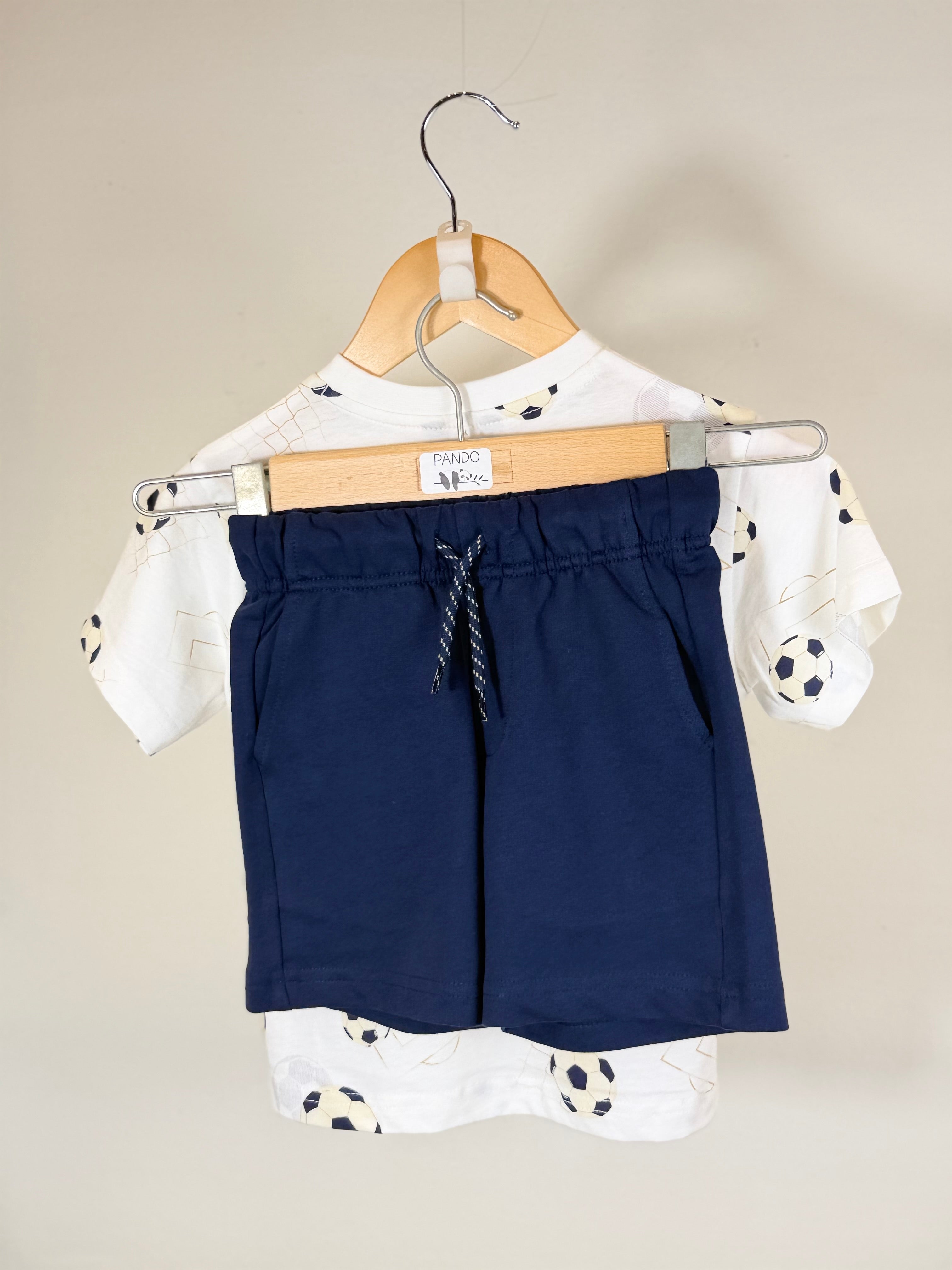 🤍💙 Completo bimbo t-shirt + pantaloncino tema calcio