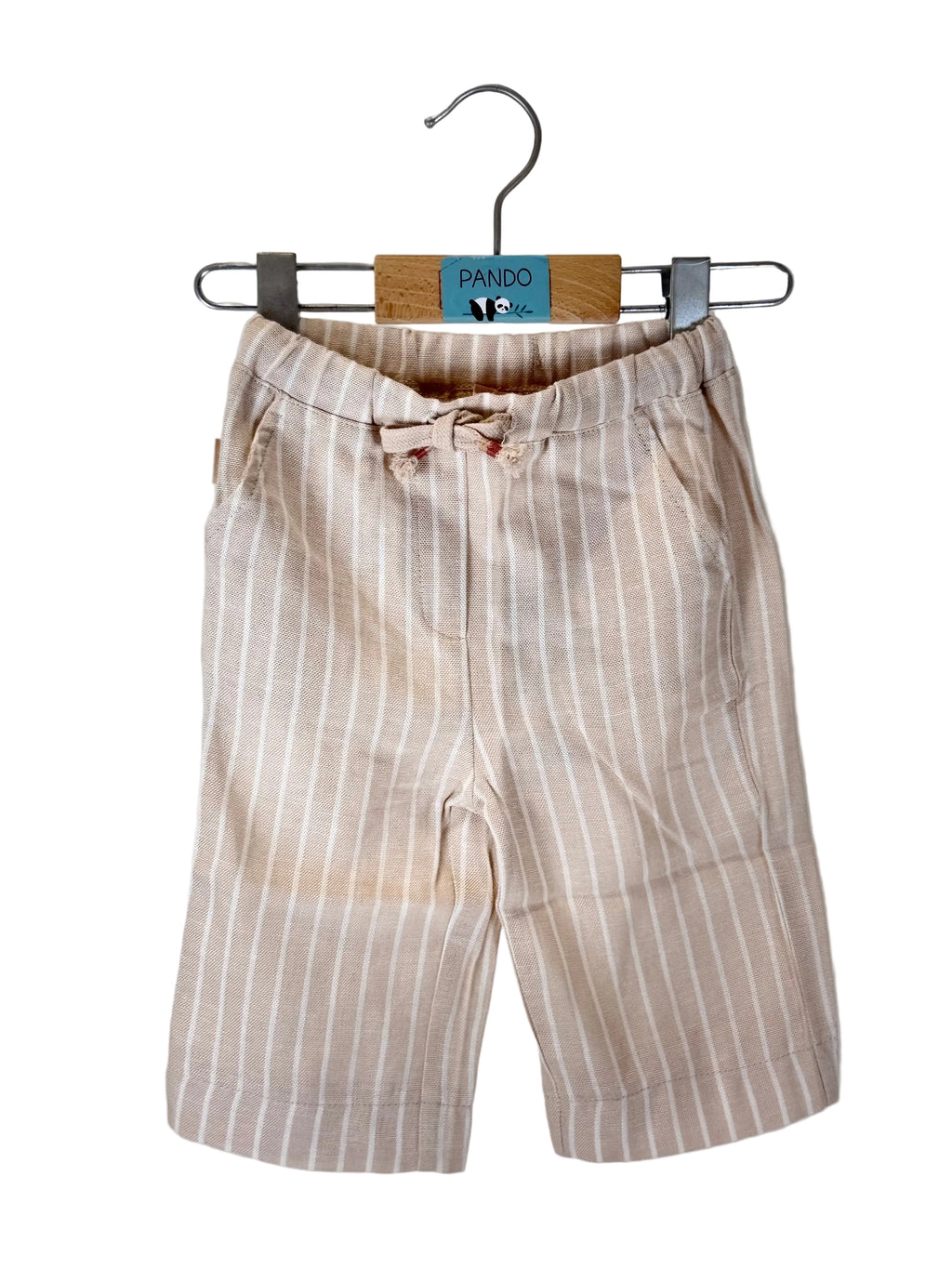 Pantaloncini bambino a righe effetto lino