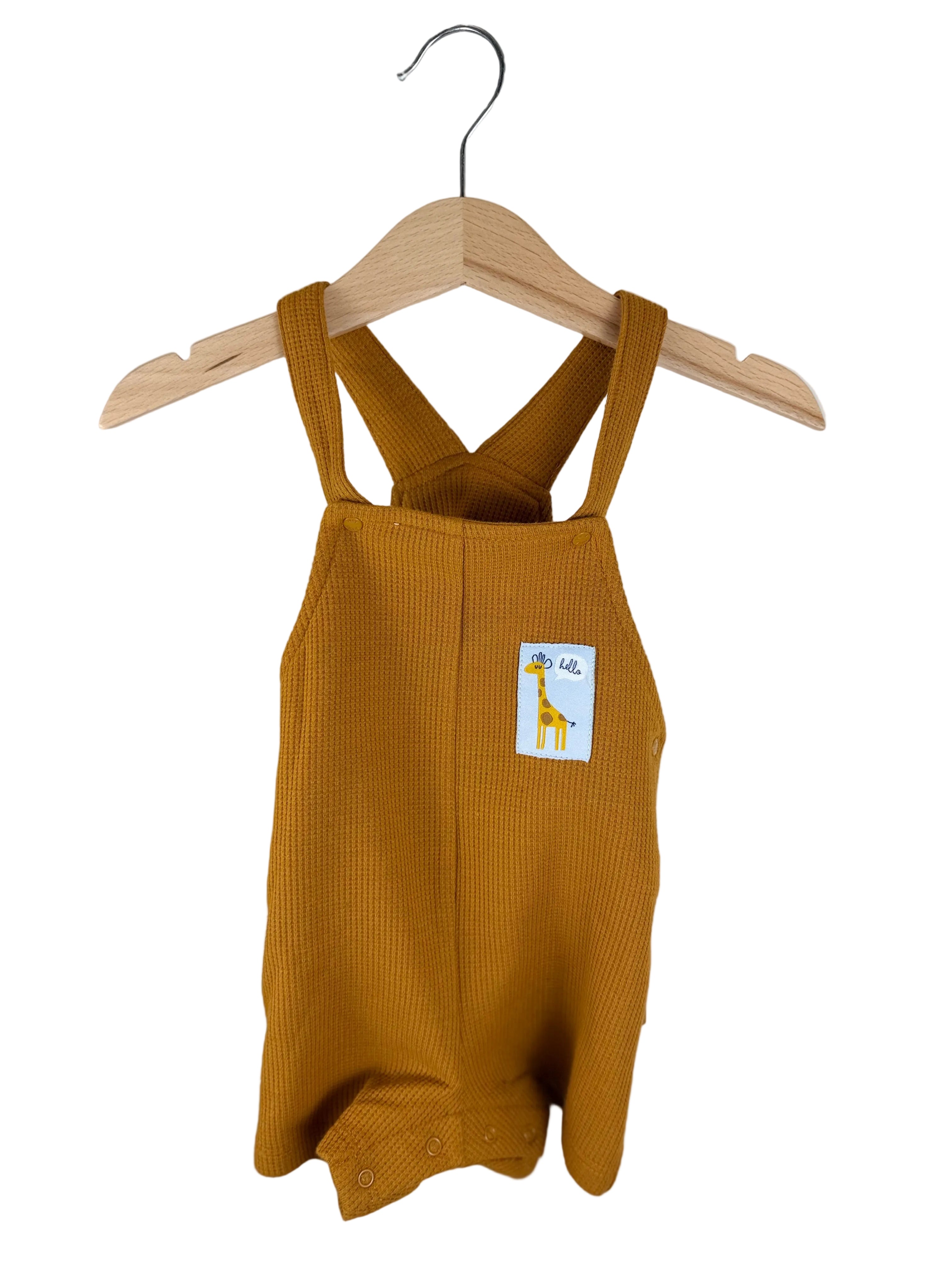 🧡 Salopette corta neonato con giraffina