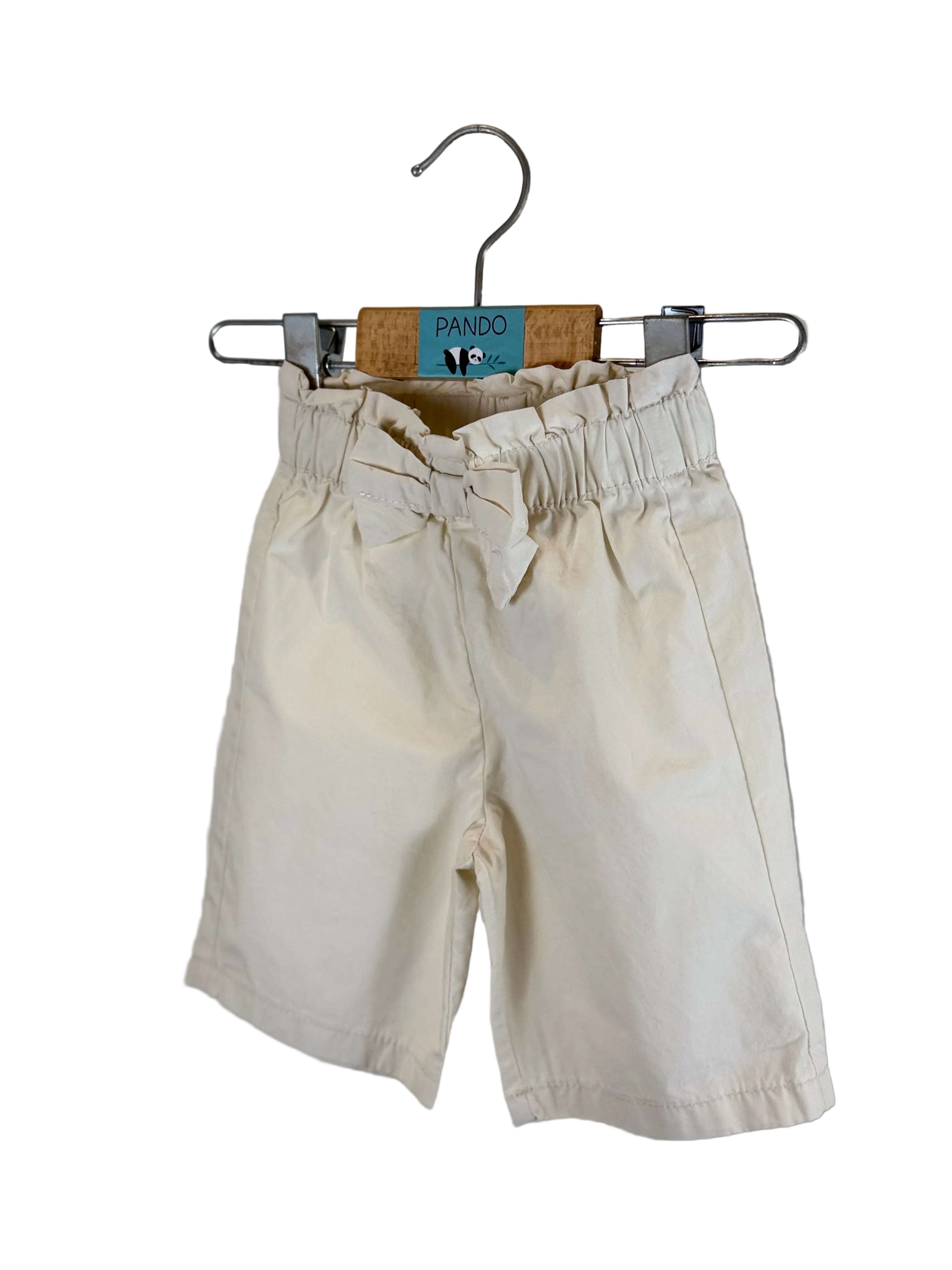 🤍 Pantaloncino neonata con vita arricciata e fiocco