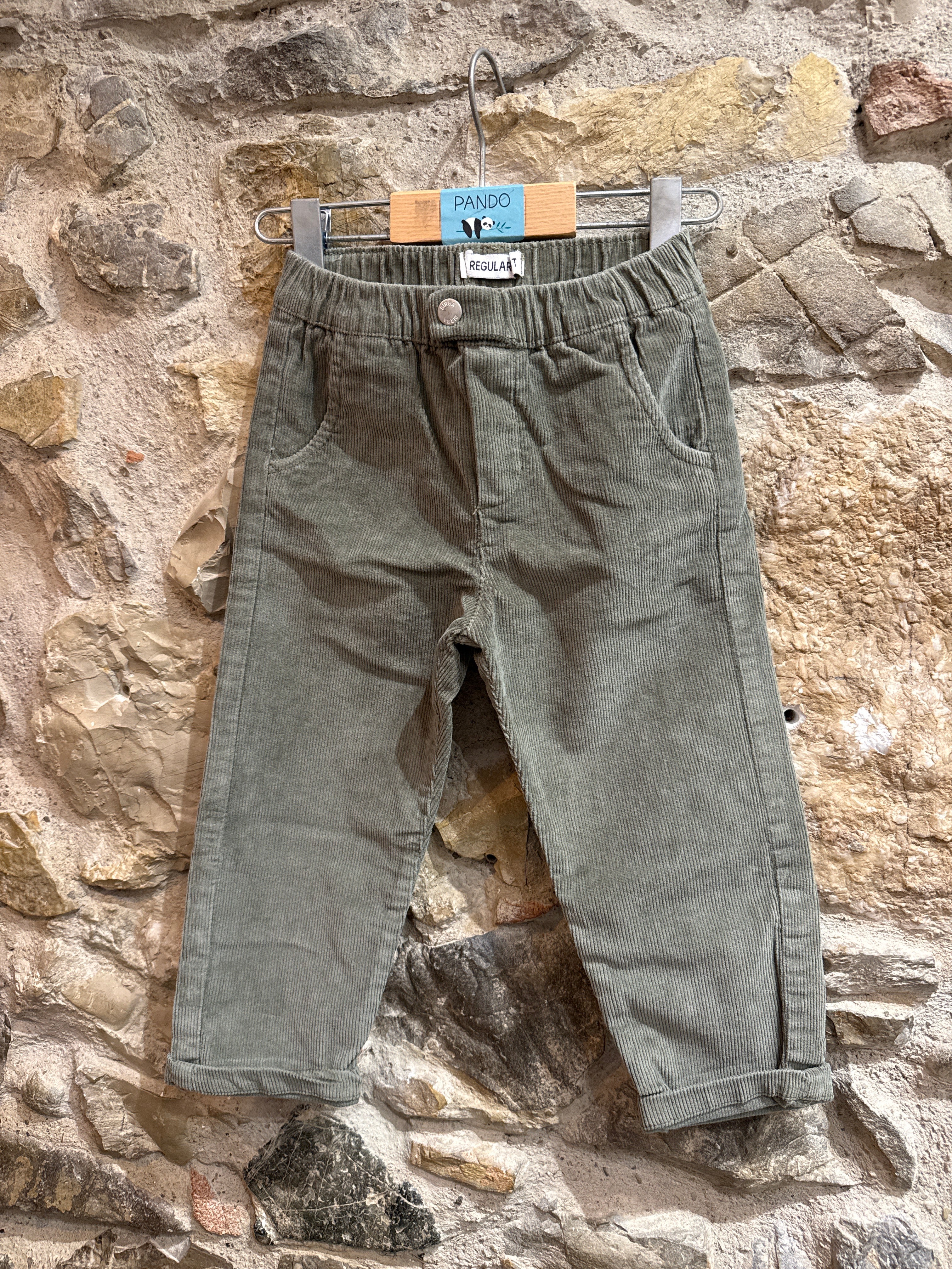 Pantalone in velluto verde