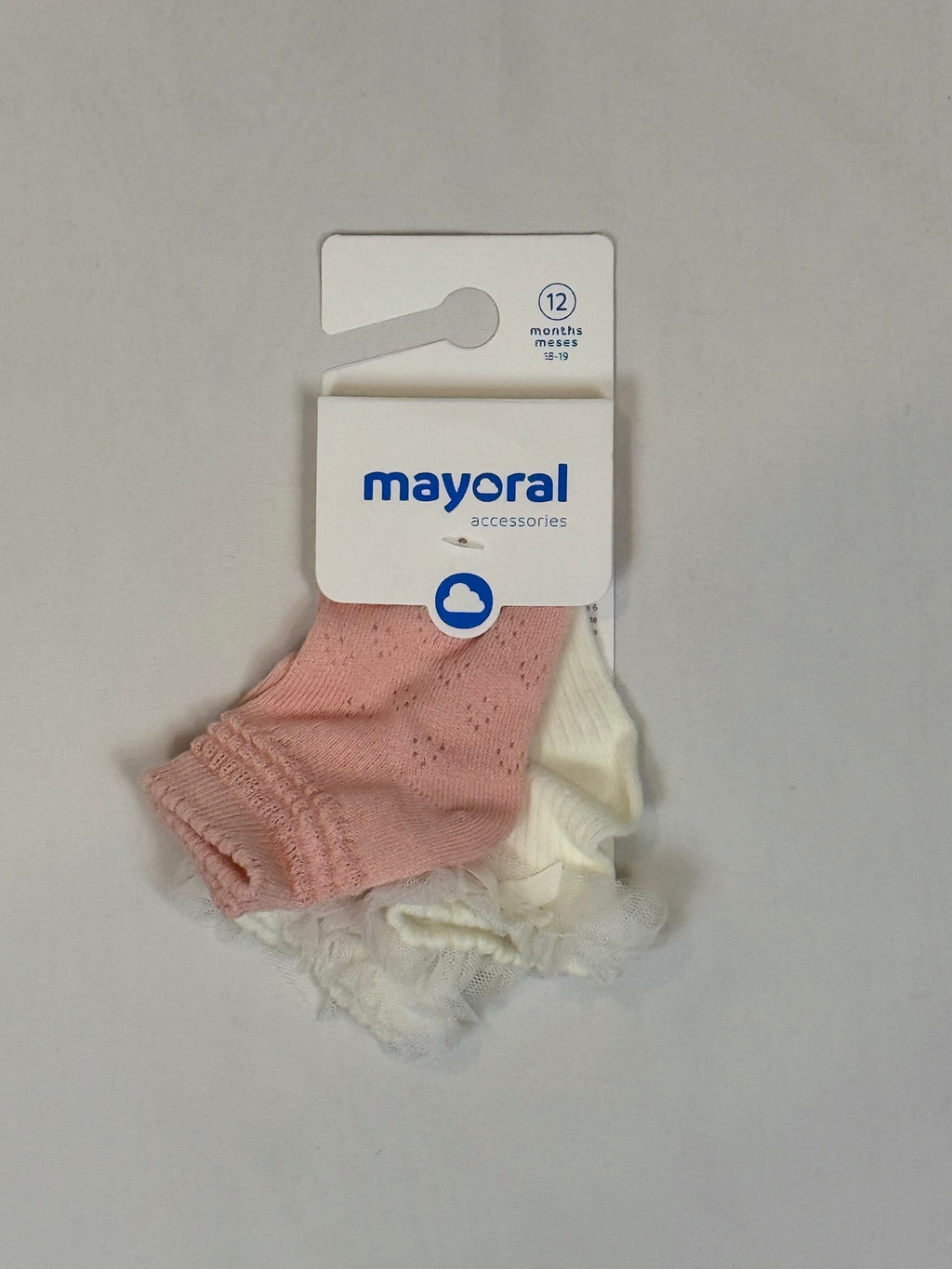 🎀🧦 Set 2 Calzini Neonata Mayoral con Balza in Tulle