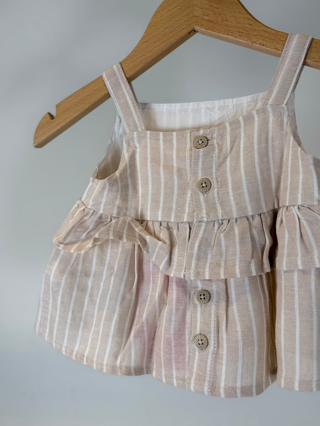 Top bambina a righe in lino