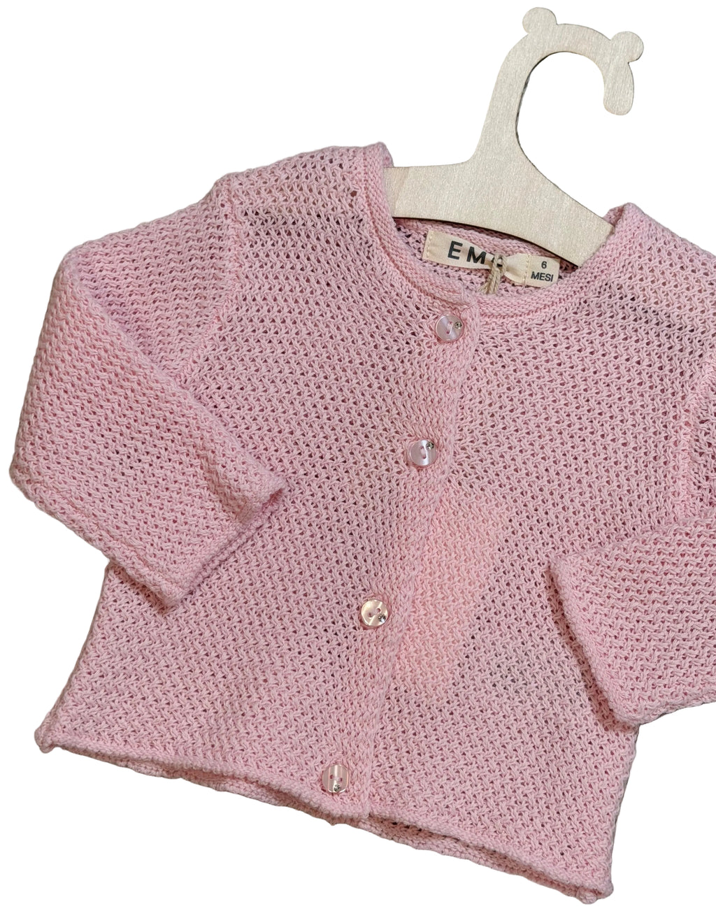 Maglioncino neonata in maglia traforata