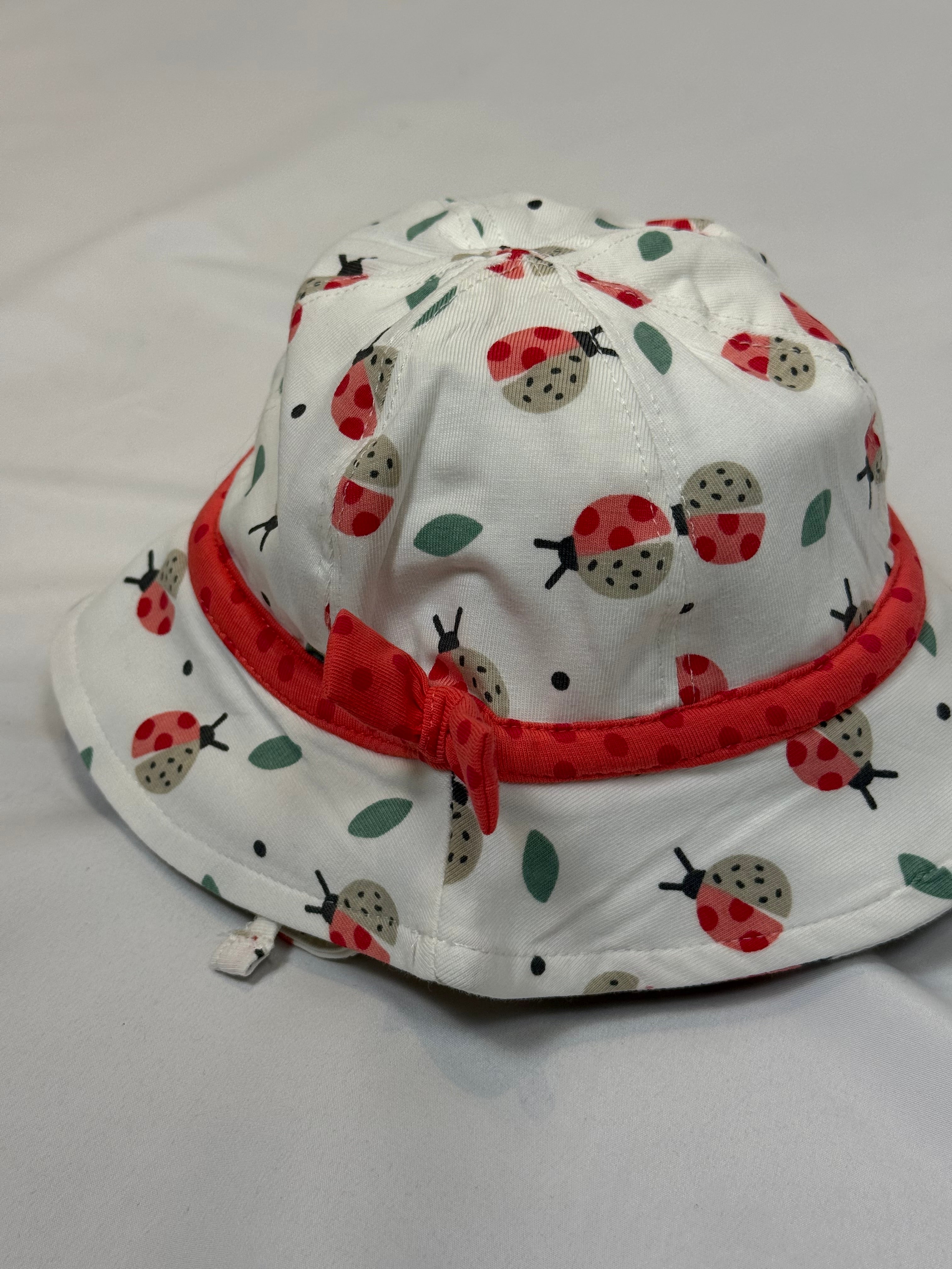 🐞👒 Cappello Bambina Fantasia Coccinelle con Nastro Rosso