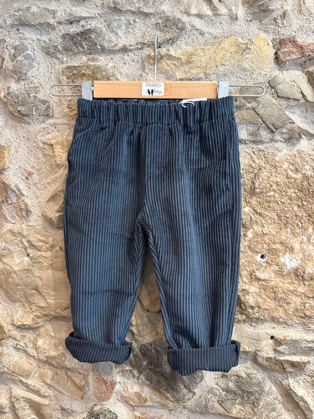 Pantalone blu in velluto