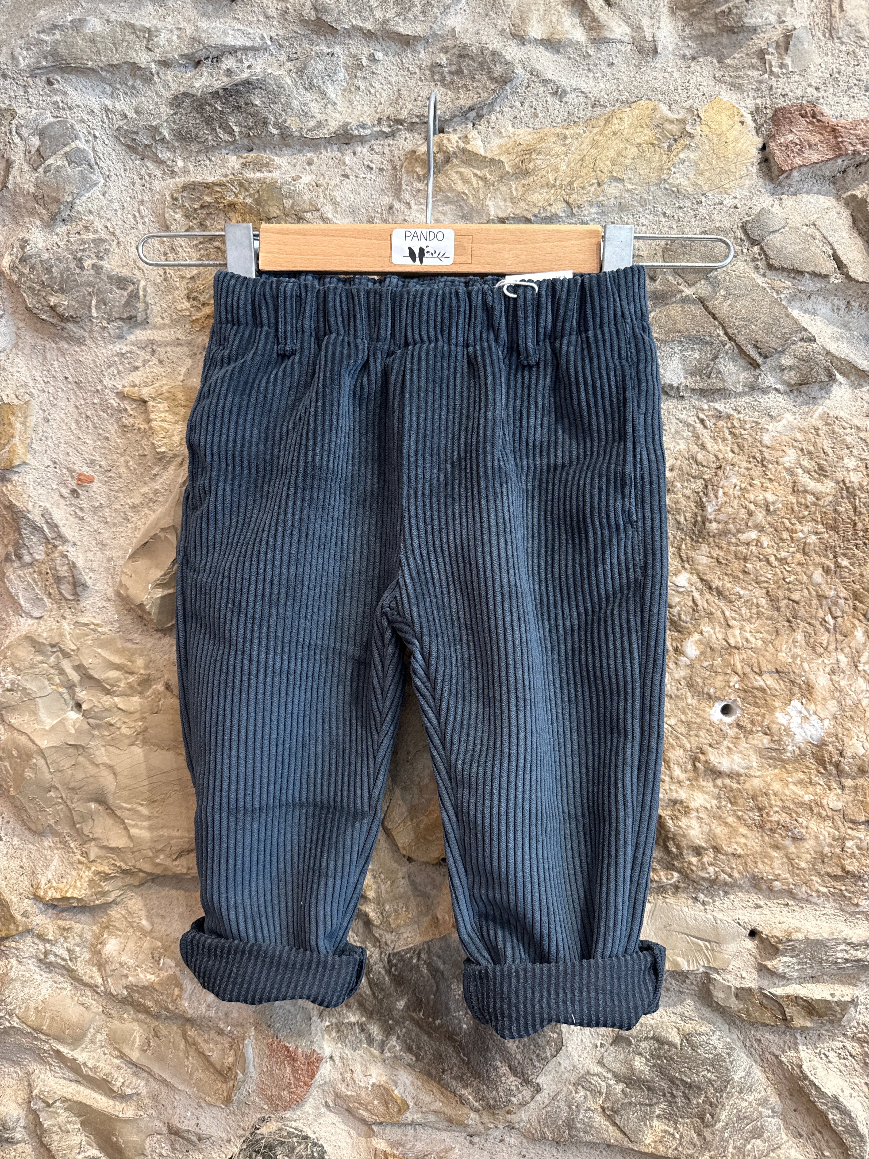 Pantalone blu in velluto