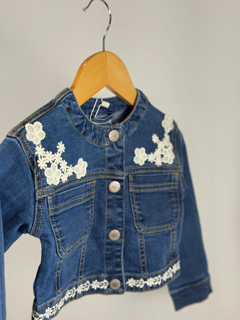 Giacca in Denim con Ricami Floreali Mayoral