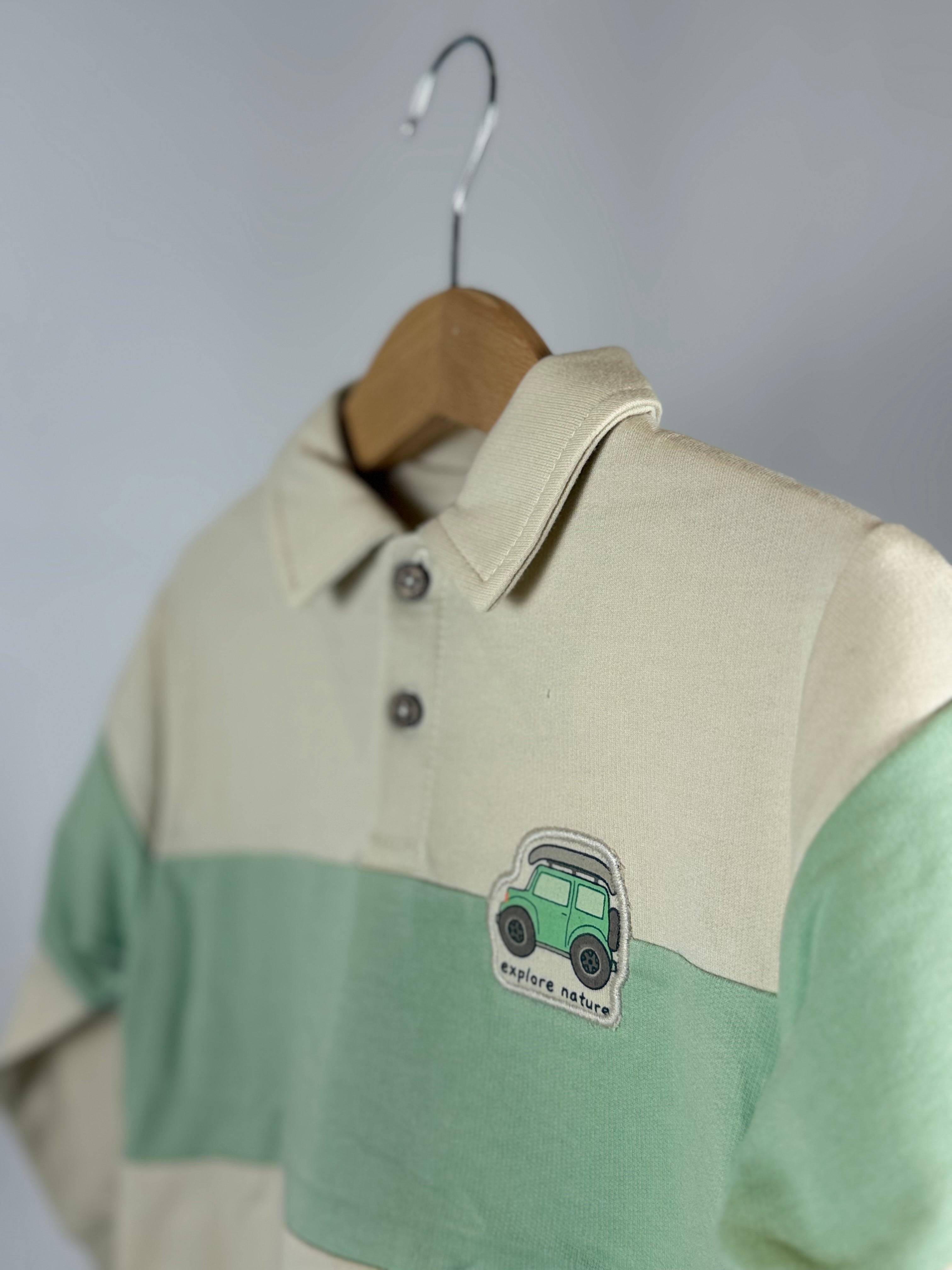 🚙 Felpa Baby Polo Explore Nature Verde Salvia Mayoral