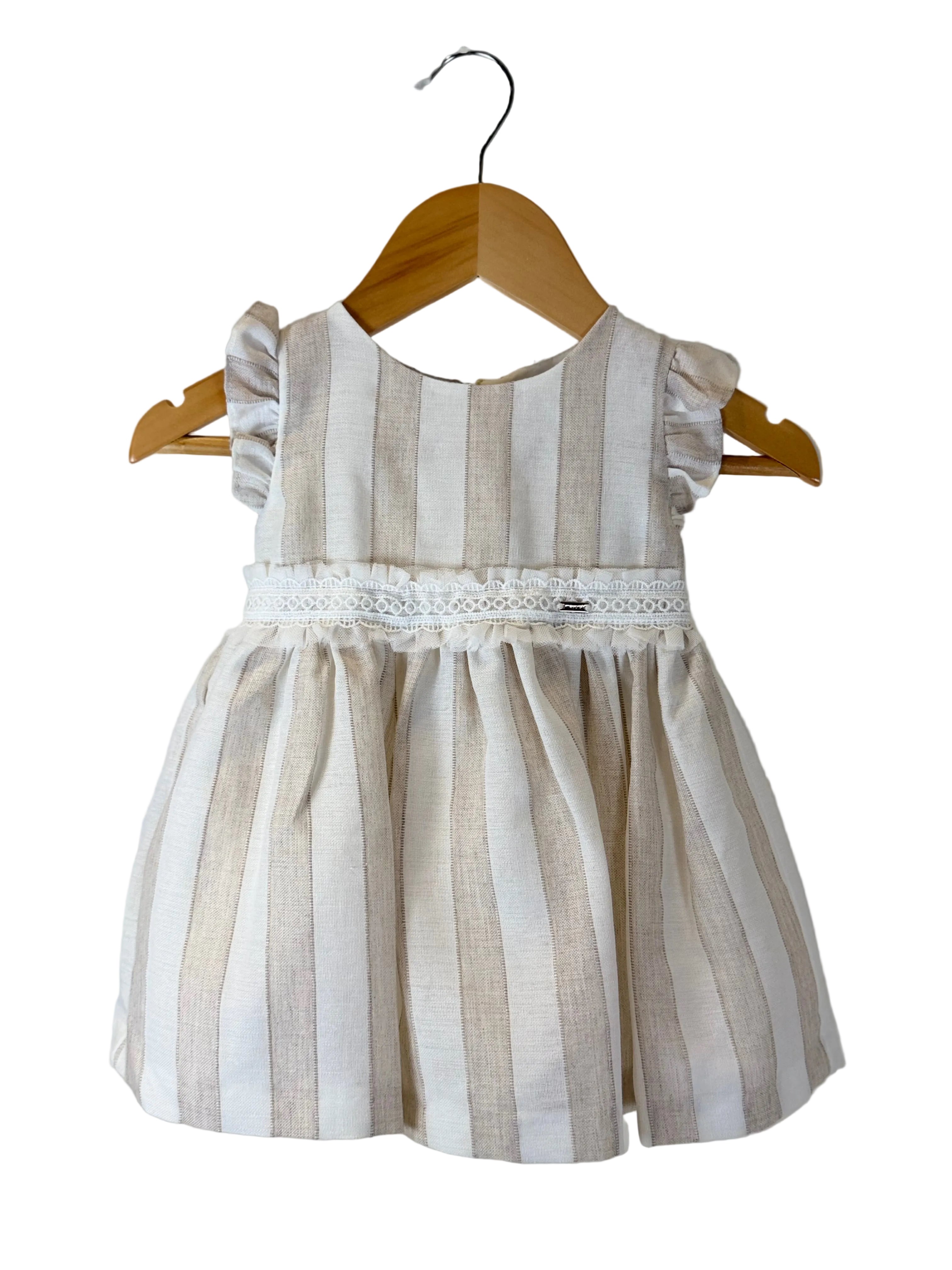 Vestito Bimba Righe Naturali “Little Linen”