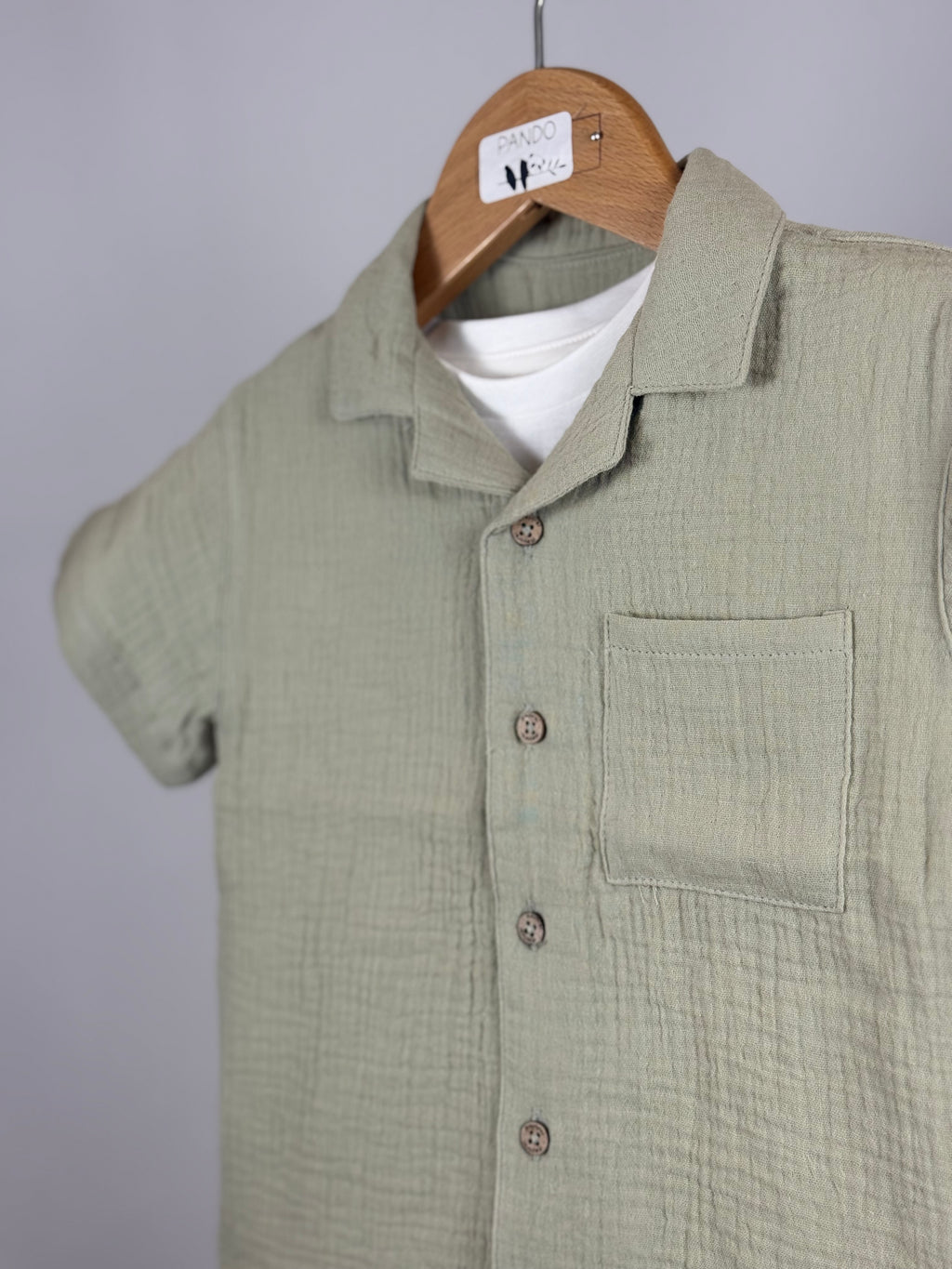 Camicia in Mussola Verde Salvia Bambino – Mayoral