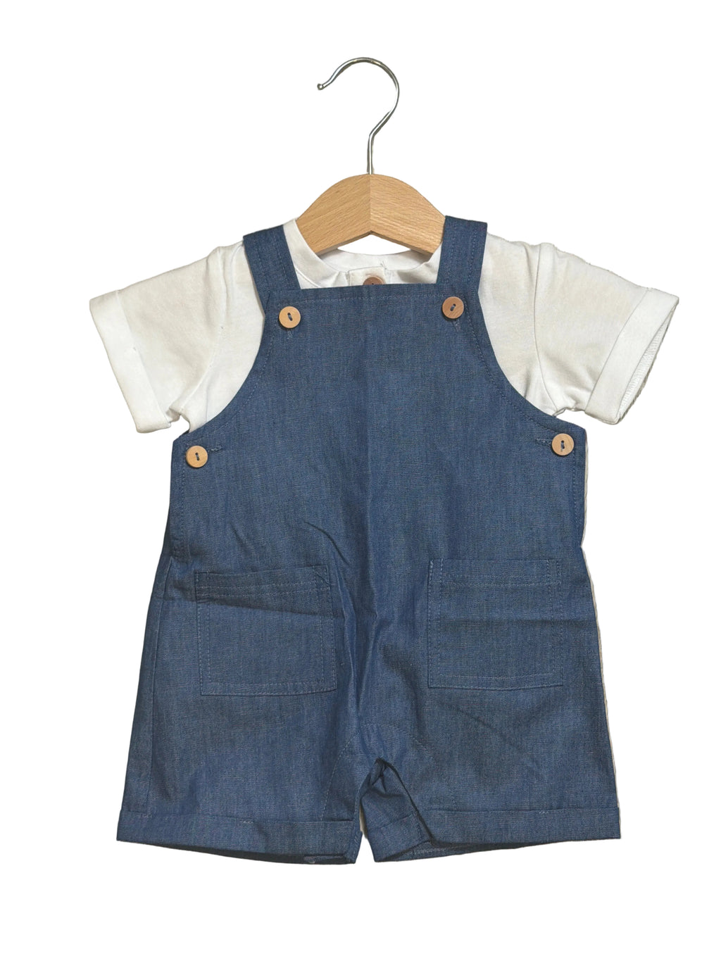 Completo bimbo con salopette e t-shirt