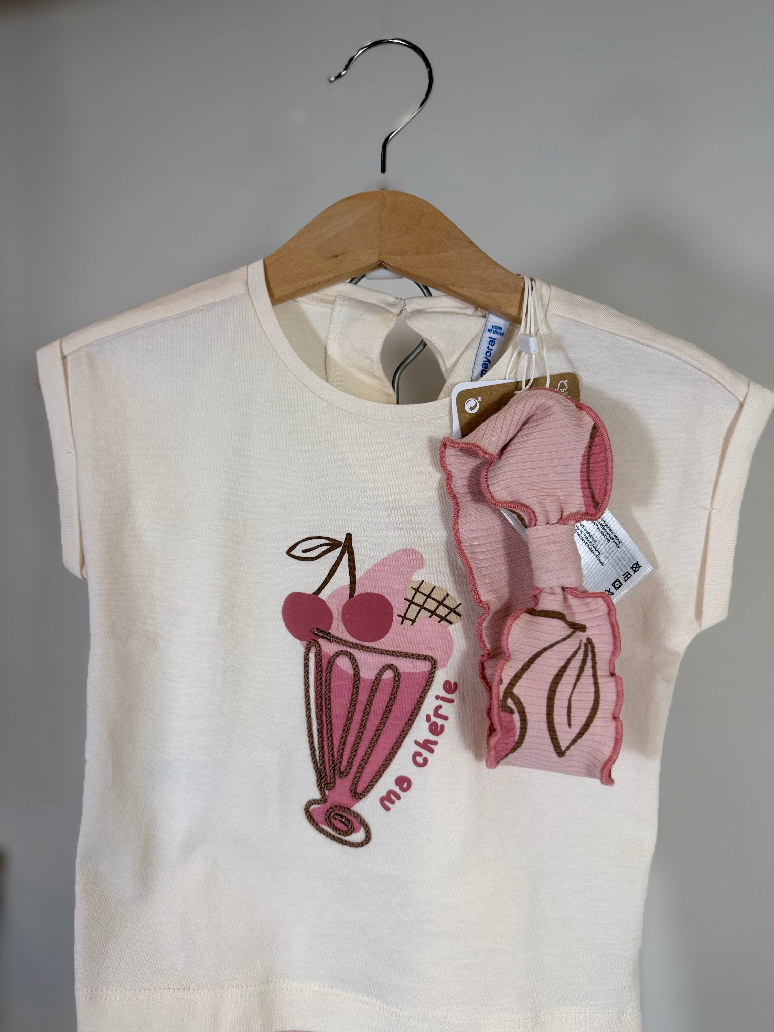 🍒 Completo bambina “Ma Chérie” con leggings e fascia