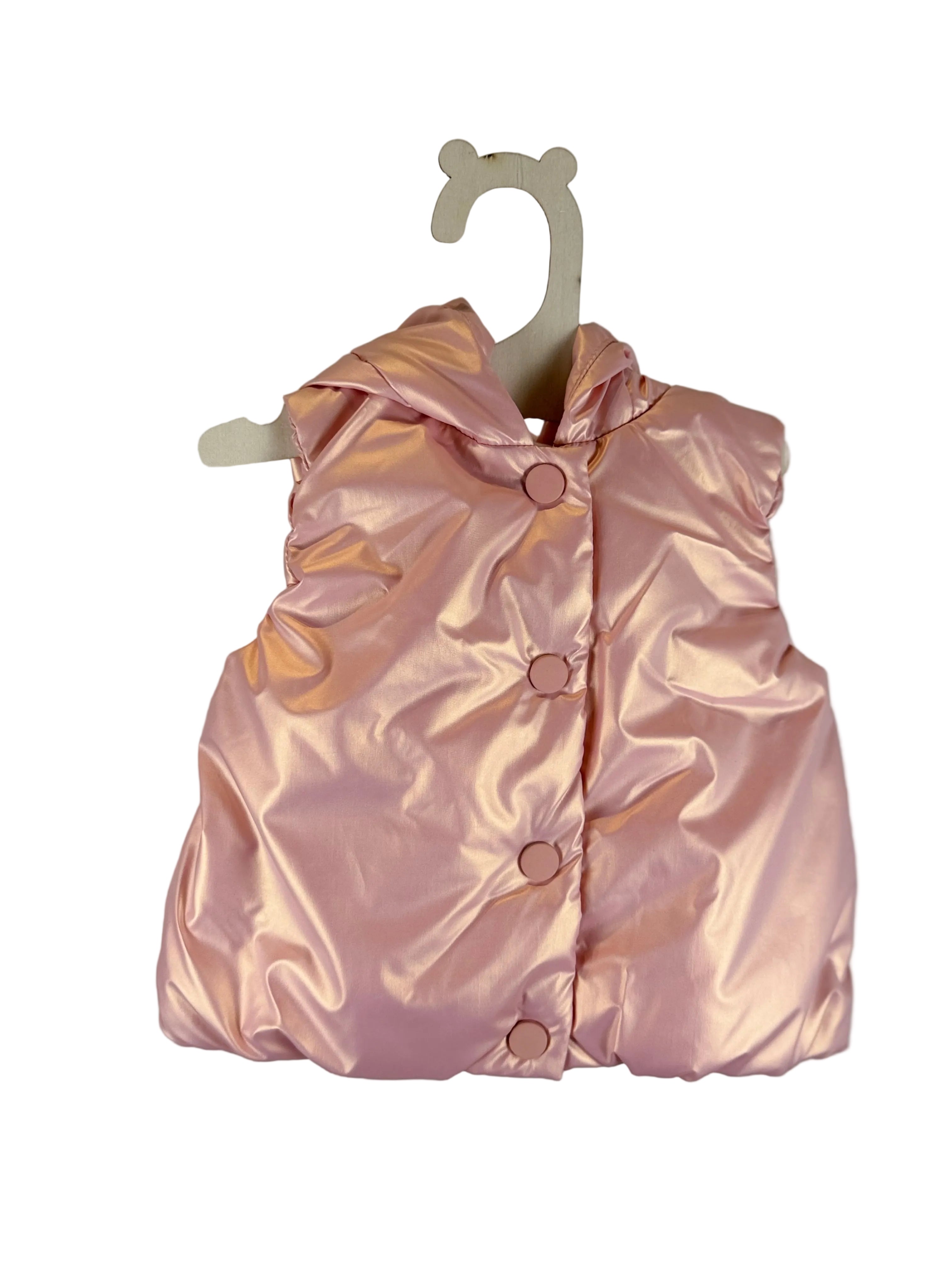 ✨ Gilet imbottito neonata rosa lucido