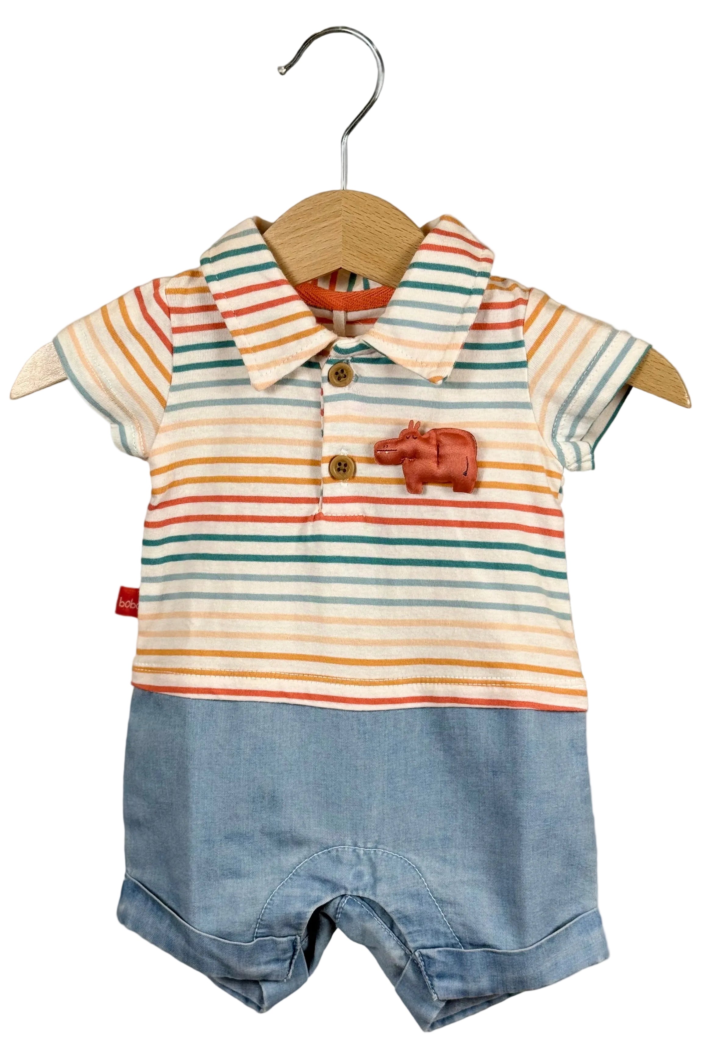 Pagliaccetto Baby Polo Safari Righe & Denim