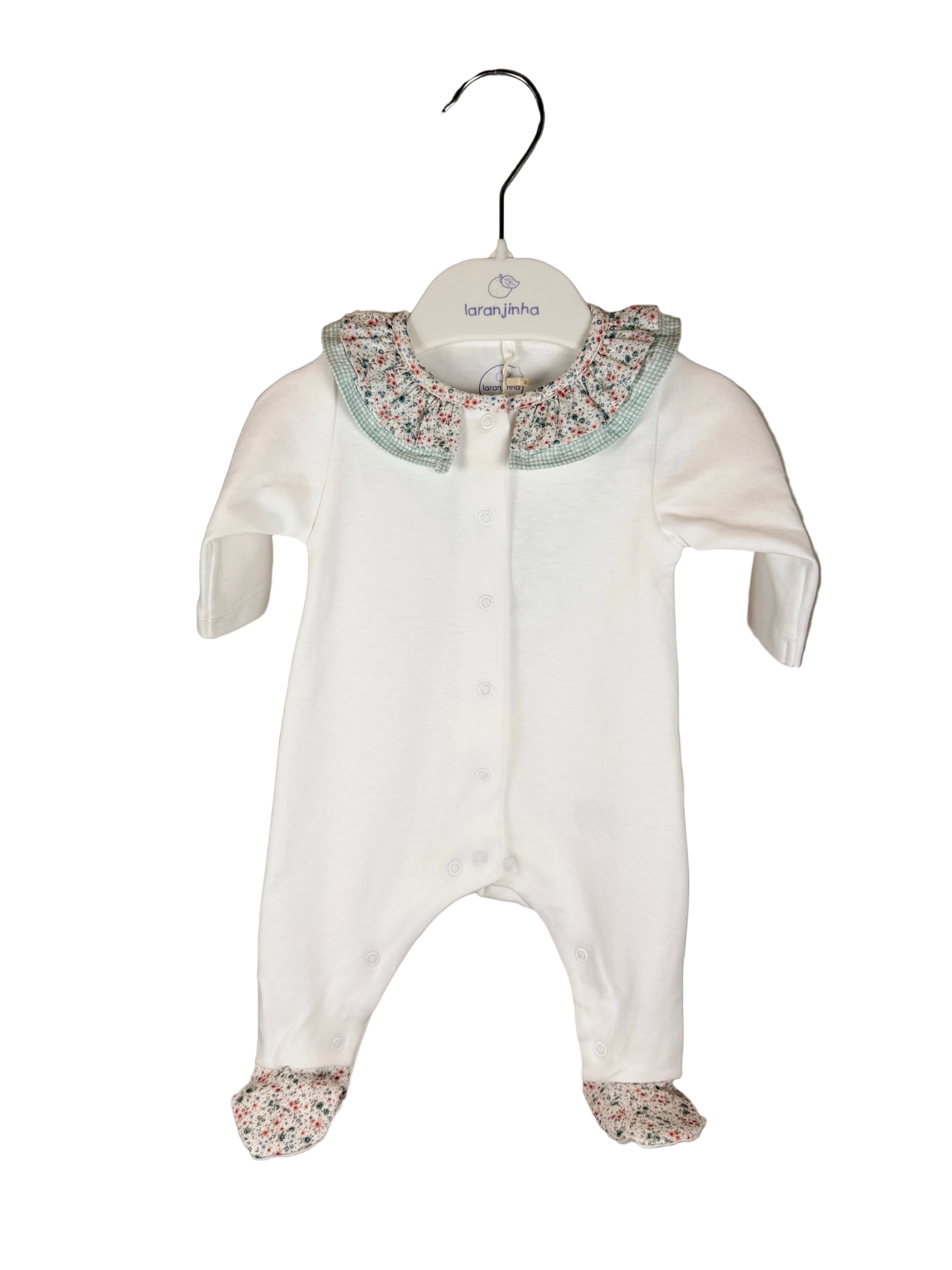 🌸 Tutina neonato con colletto floreale