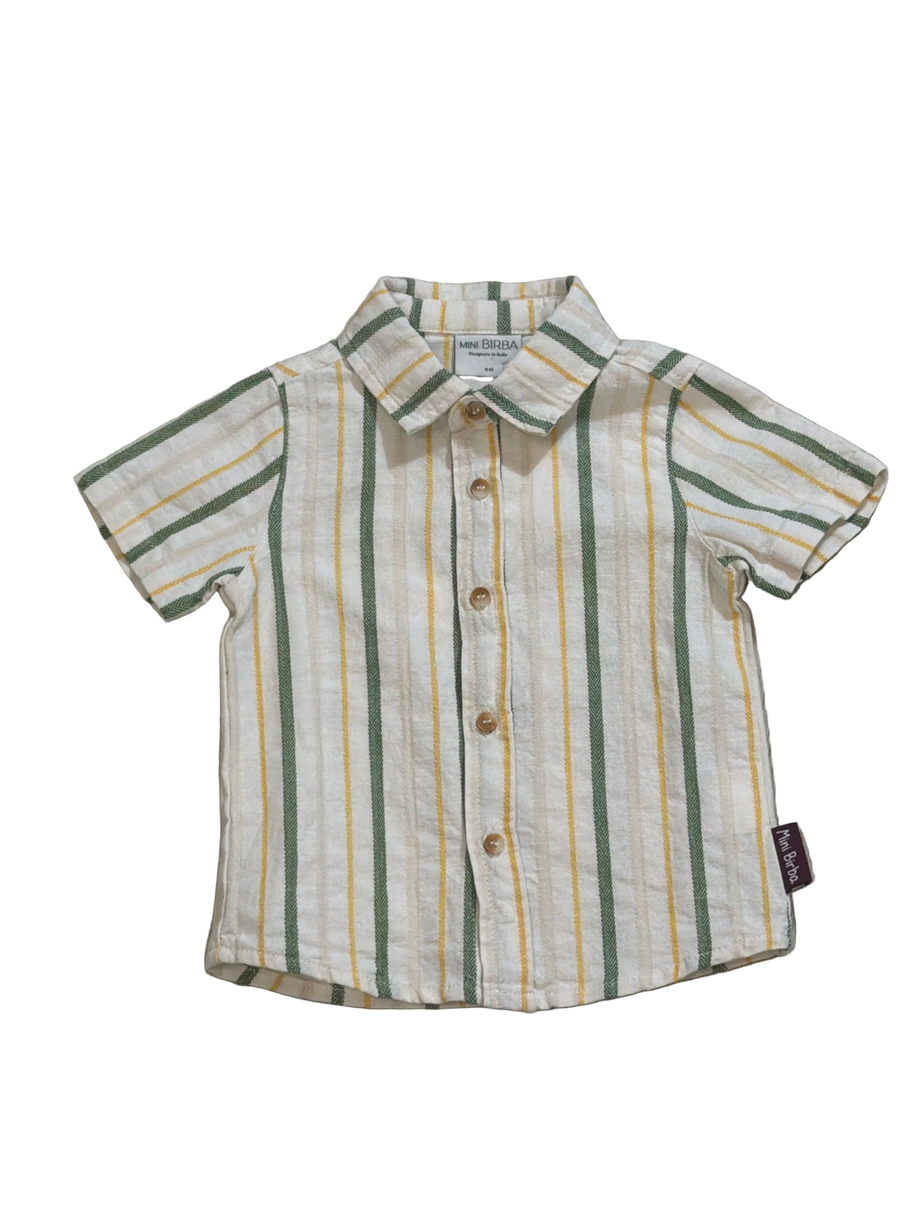 Camicia bambino a righe in cotone leggero