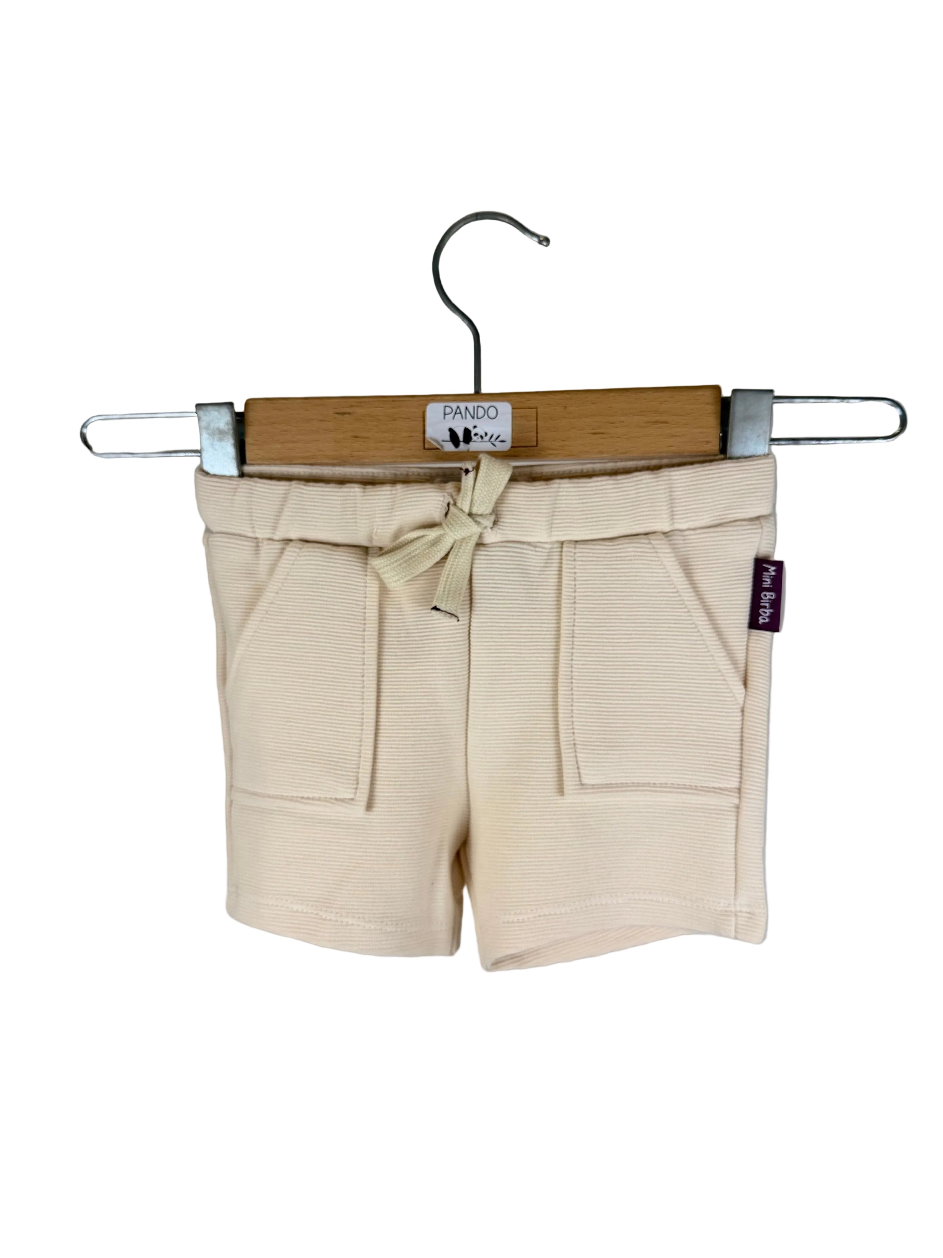 🤍 Pantaloncino neonato in maglia con tasche