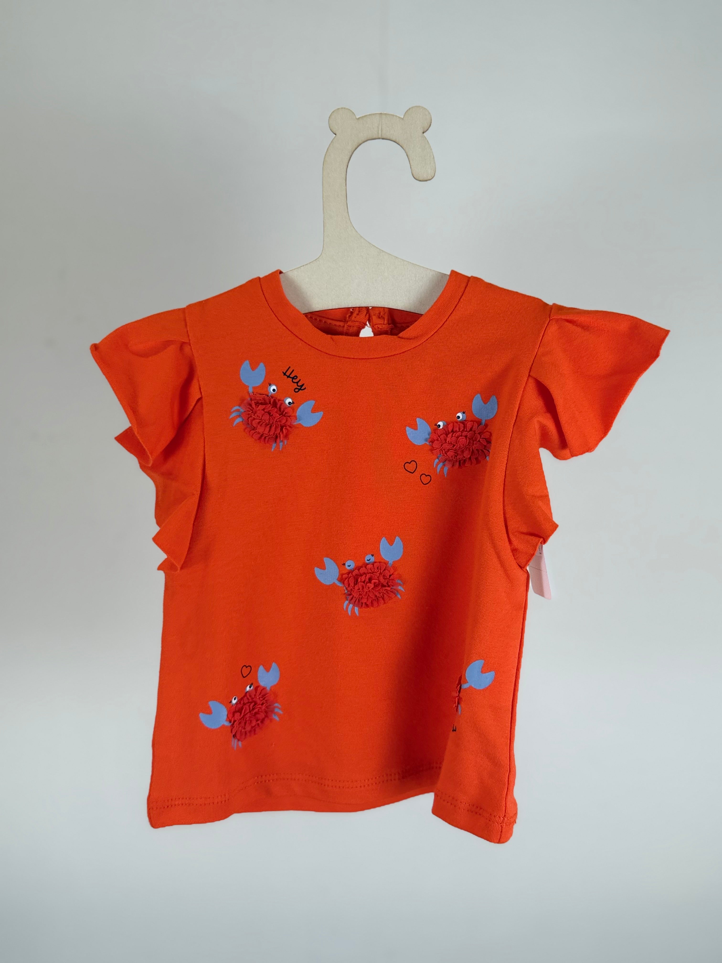 🦀 T-shirt neonata con stampa granchietti