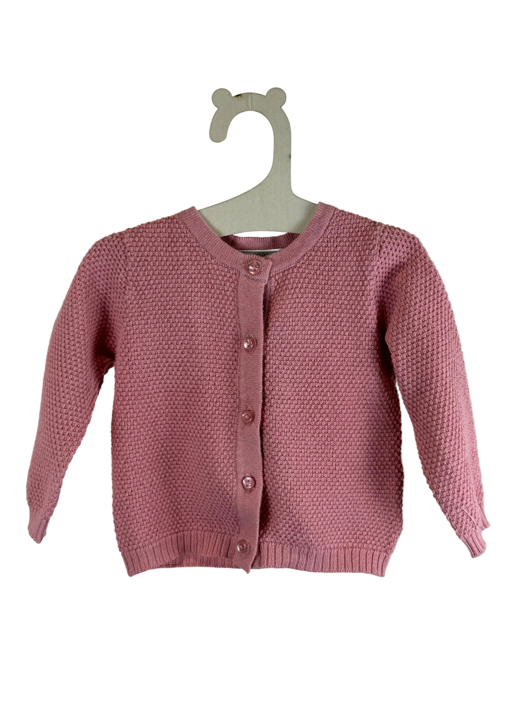 🌸 Cardigan neonata in maglia rosa