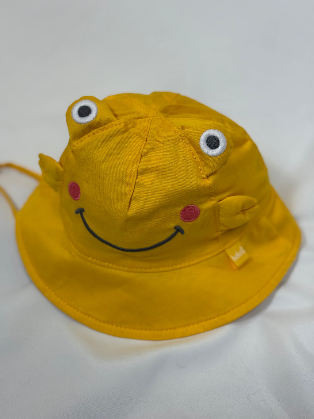 🐸💛 Cappello Bambino Rana Giallo con Laccetti