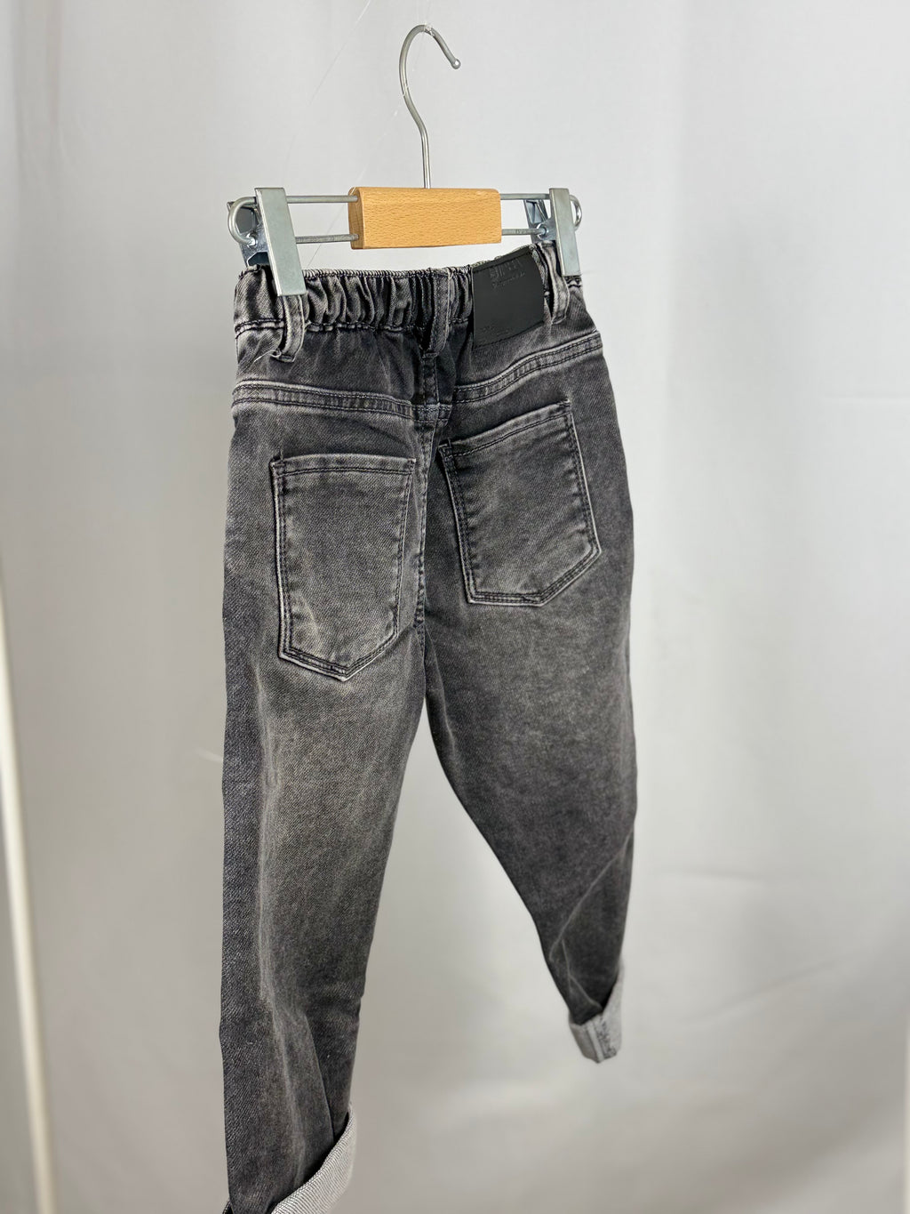 👖 Jeans Bambino Grigio Low Fit con Risvolto