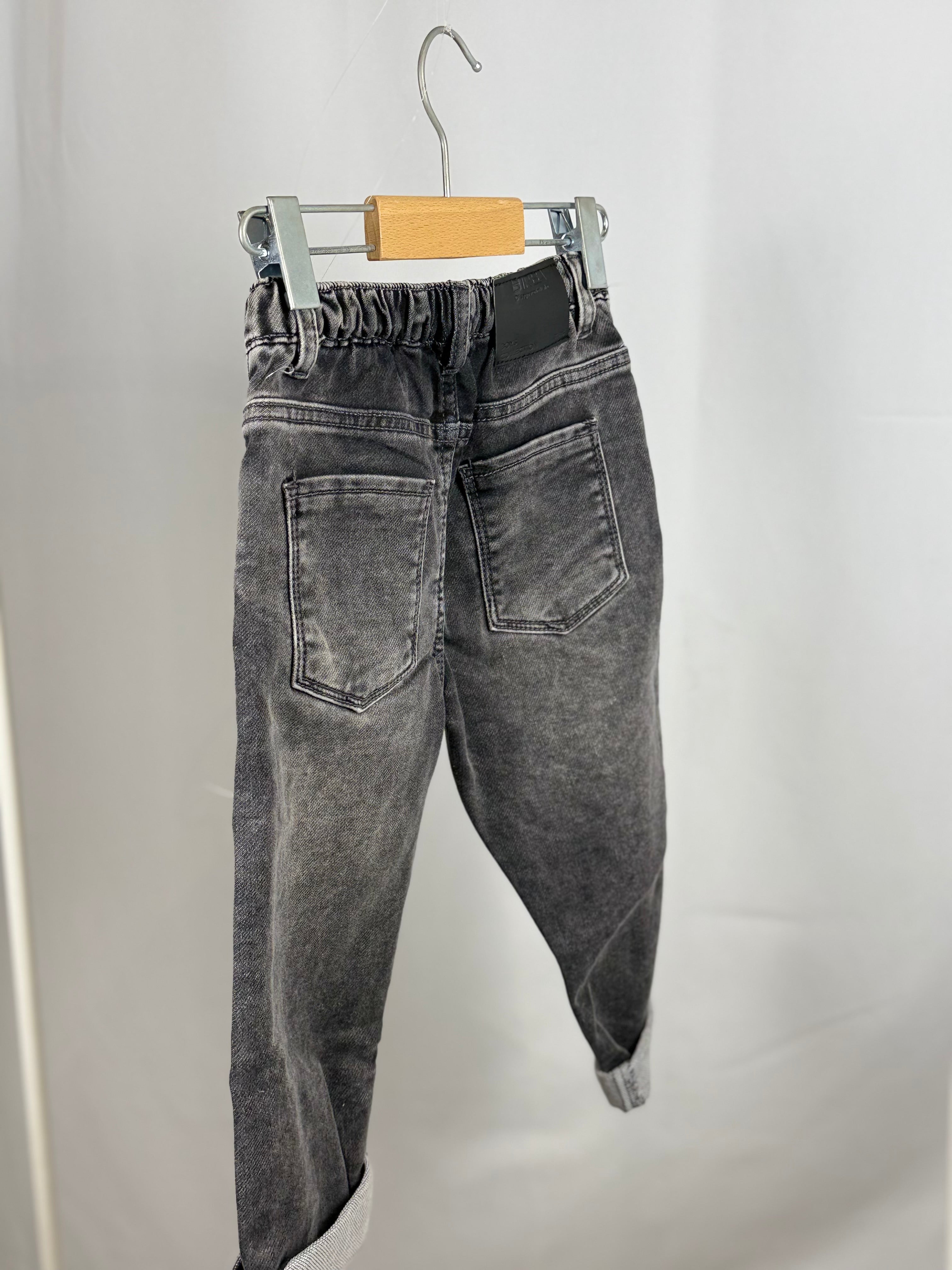 👖 Jeans Bambino Grigio Low Fit con Risvolto
