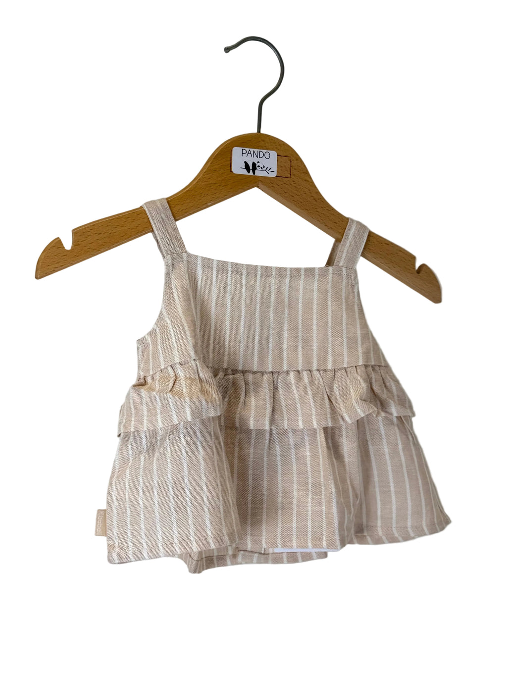 Top bambina a righe in lino