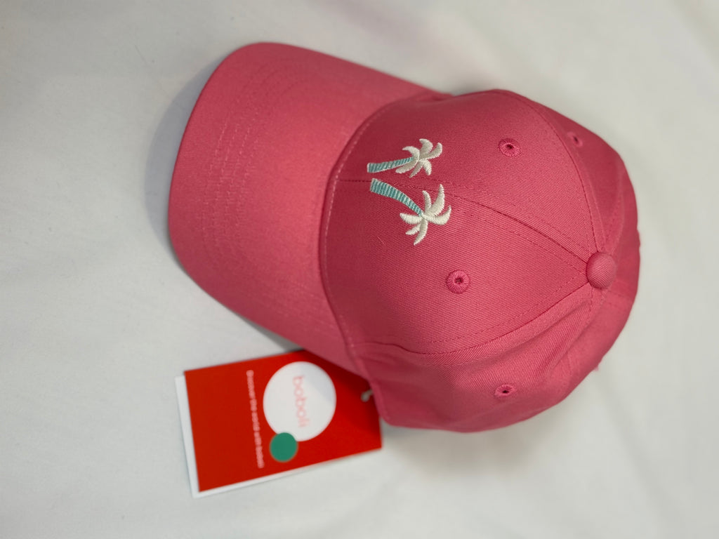 🌴🩷 Cappellino Bambina Rosa con Palme