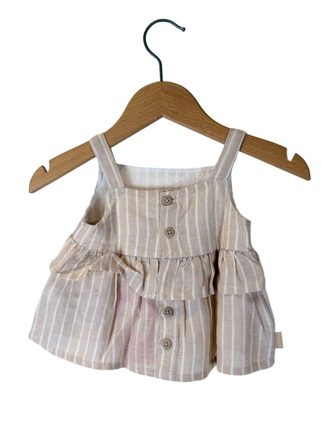 Top bambina a righe in lino