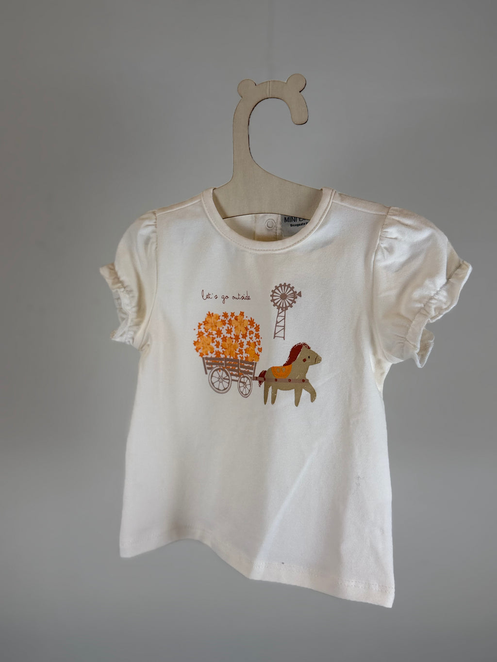 🌾 T-shirt neonata con stampa cavallino