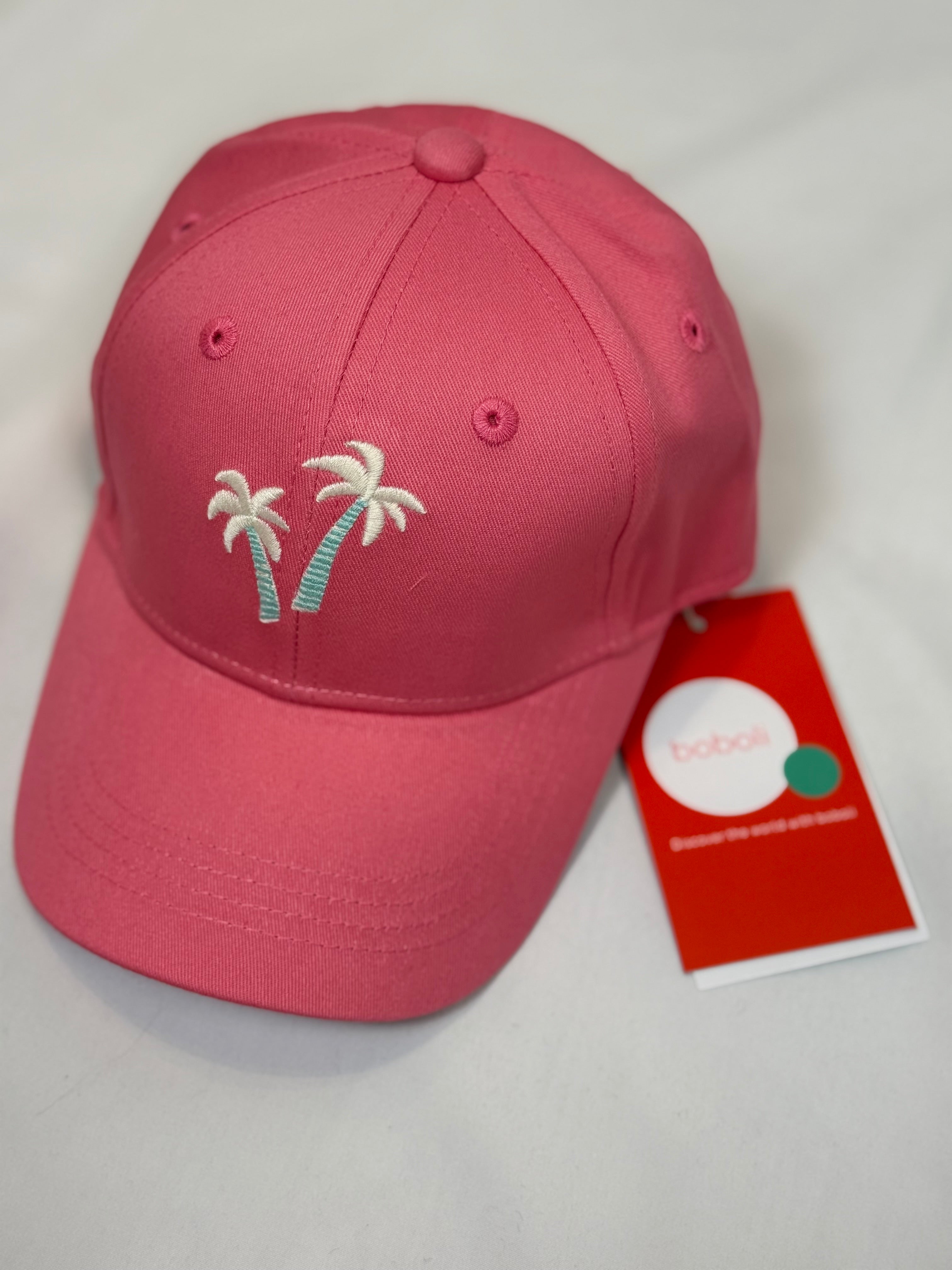 🌴🩷 Cappellino Bambina Rosa con Palme