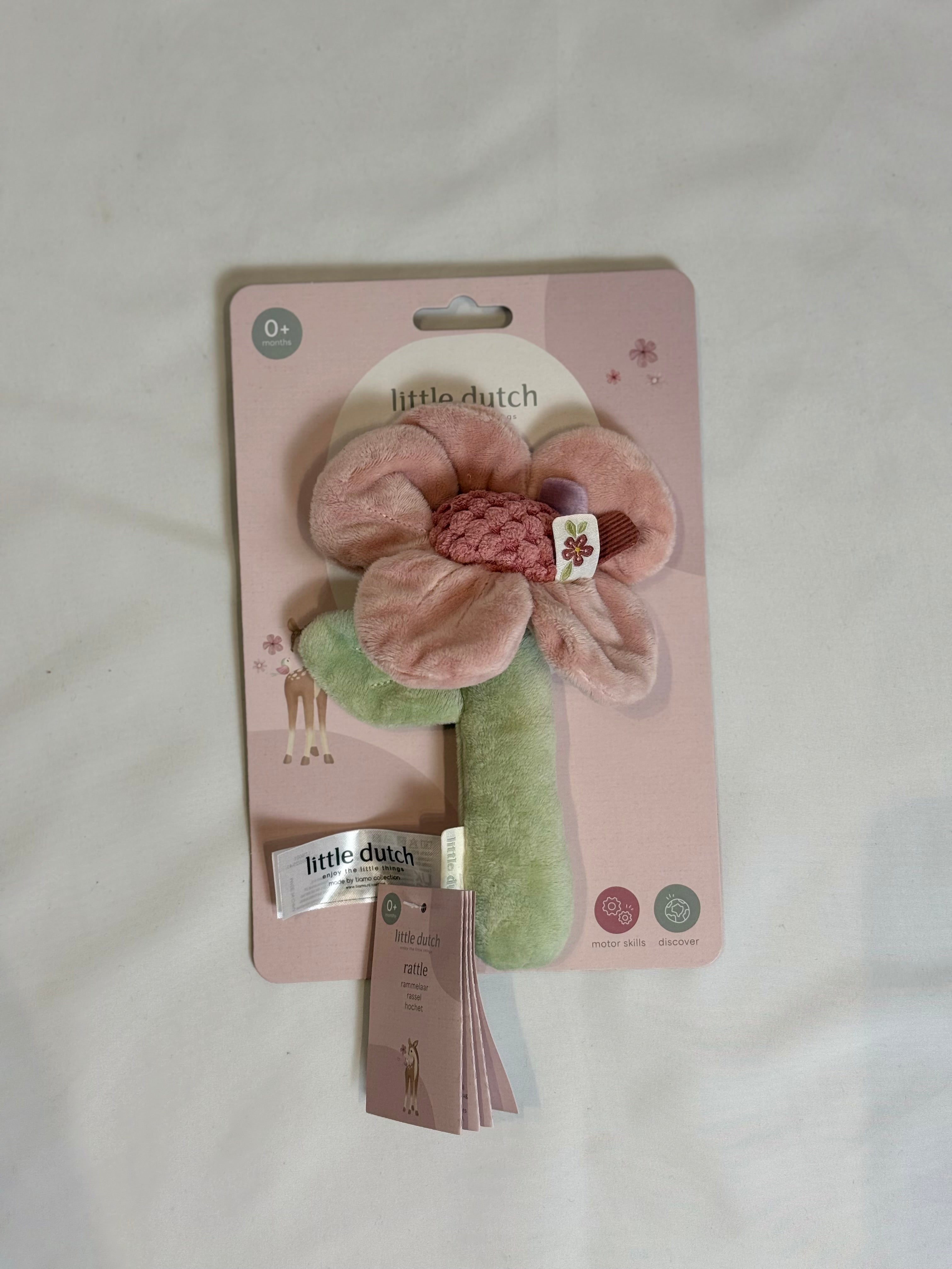 🌼 Sonaglio Fiore in Tessuto – Little Dutch Ring Rattle Flower