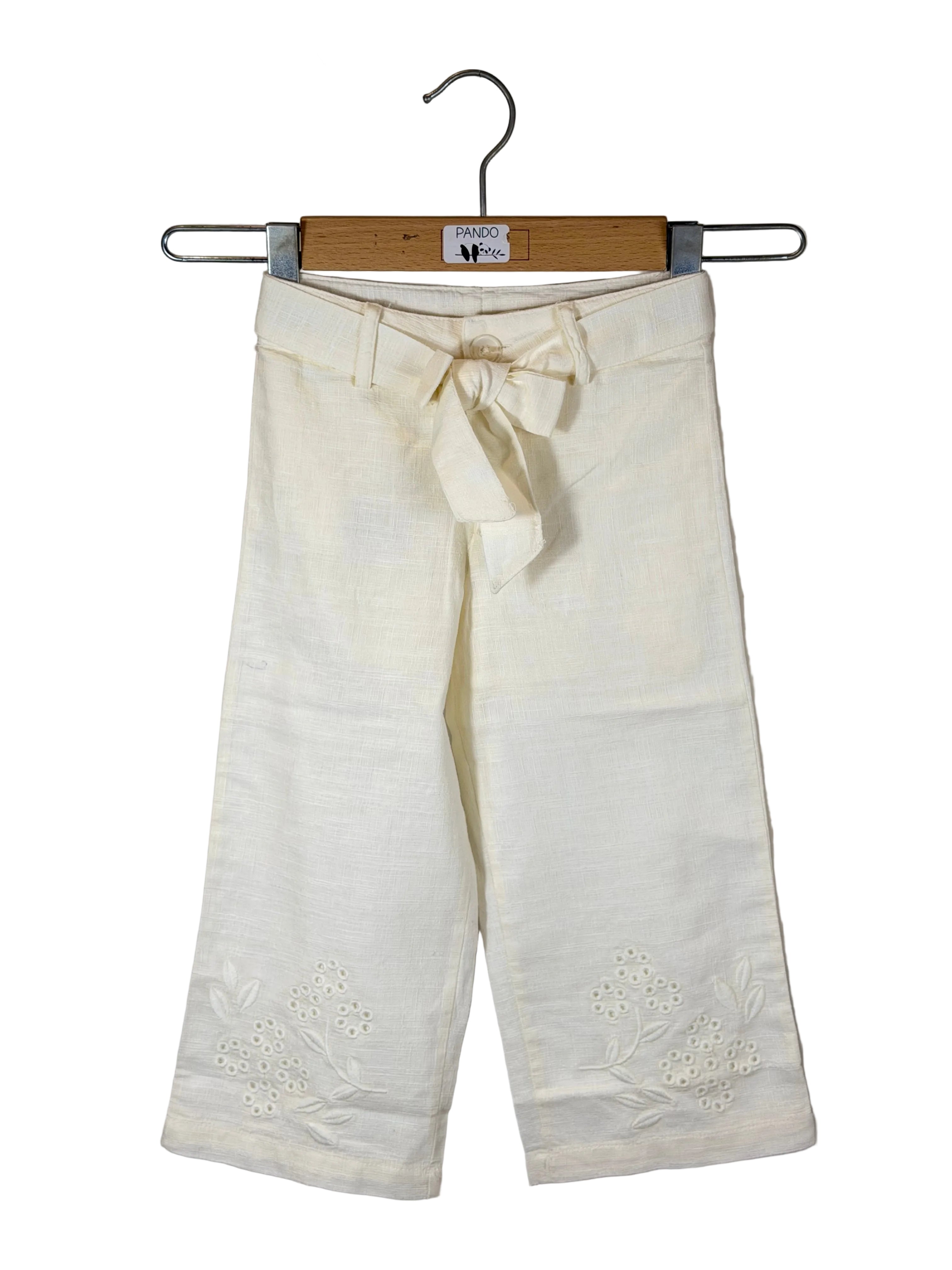 🤍 Pantalone bambina in lino leggero