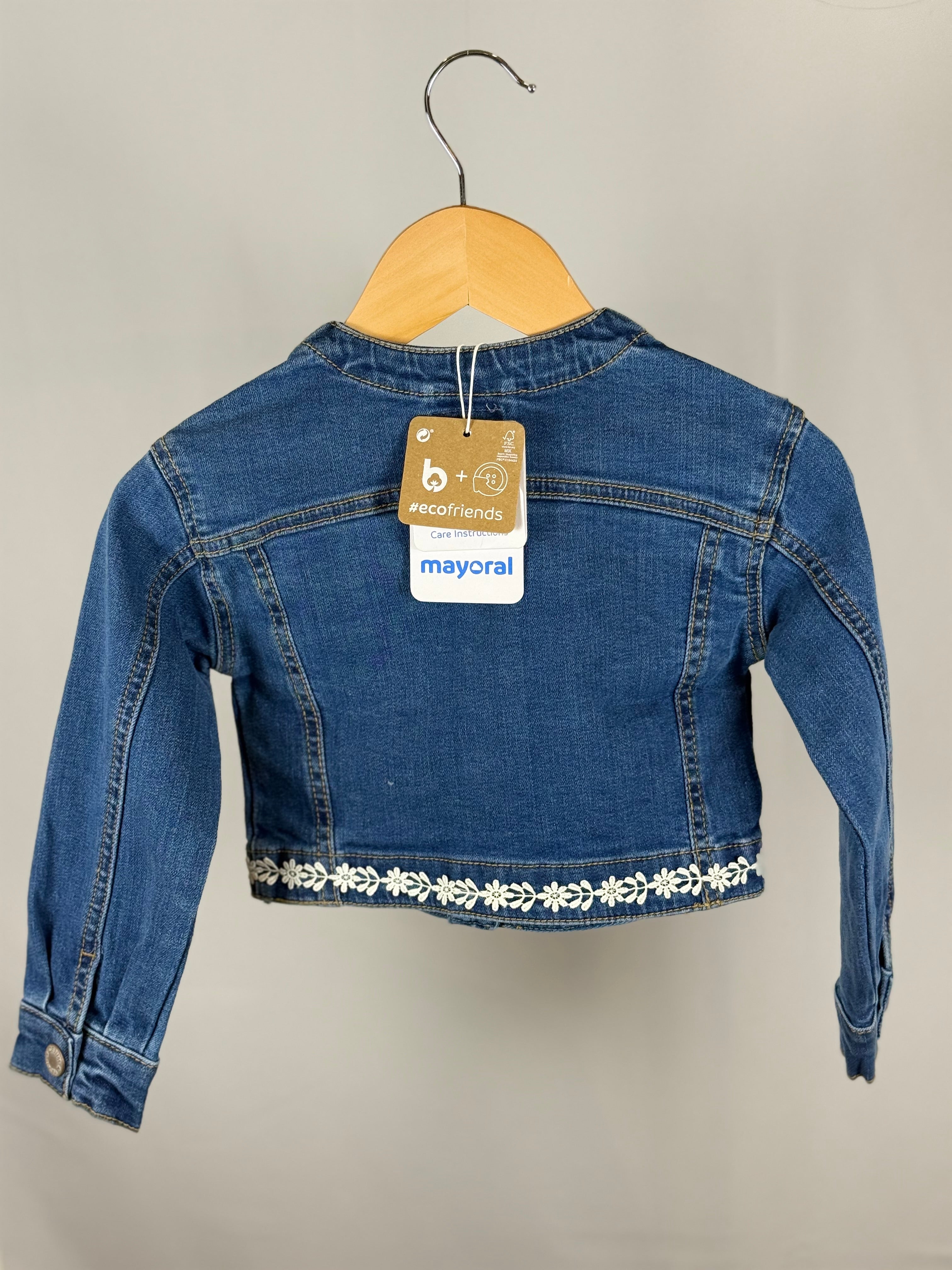 Giacca in Denim con Ricami Floreali Mayoral